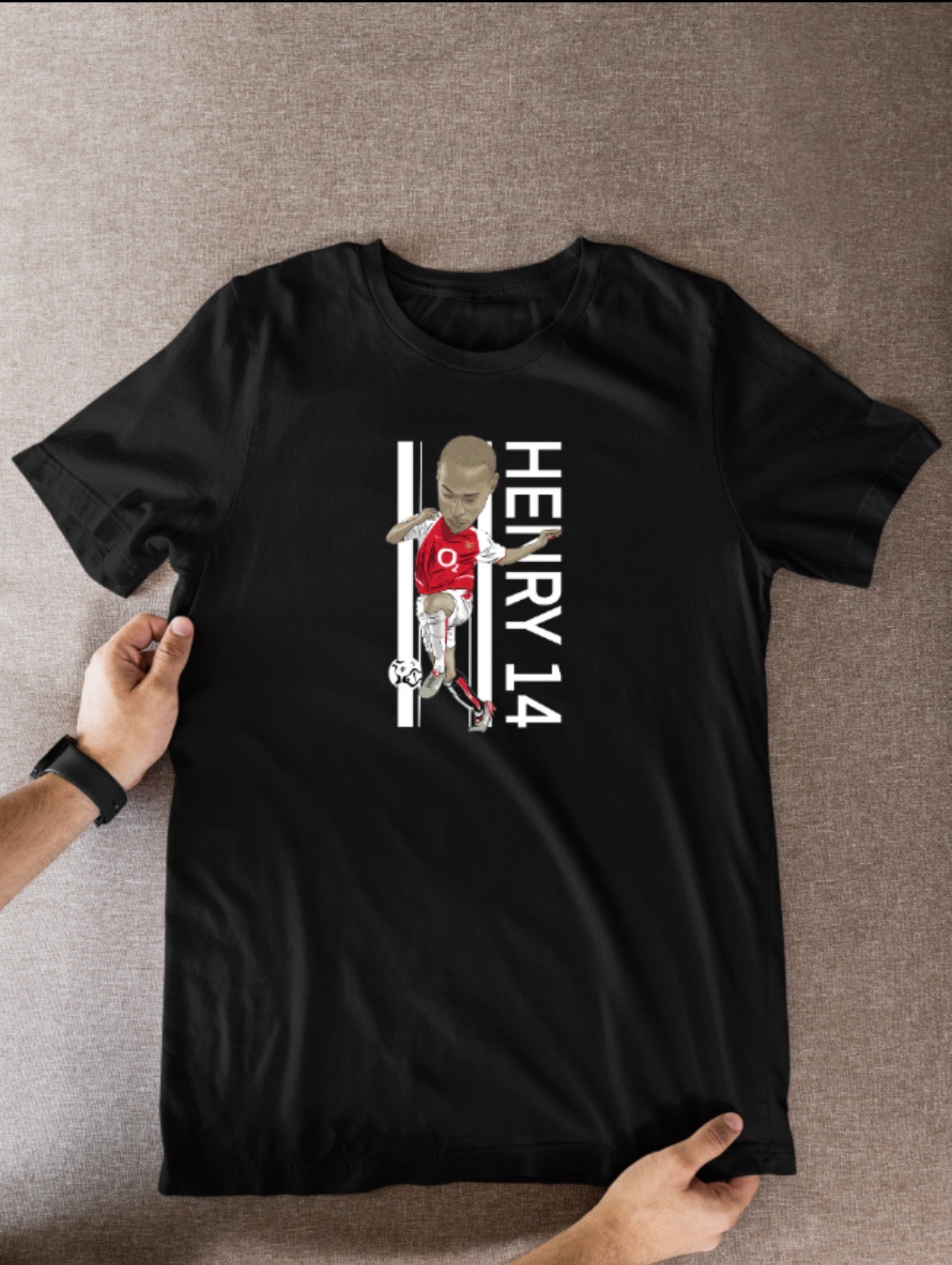 Thierry Henry Unofficial Arsenal Football Cartoon Graphic art T shirts - Tcb Cartoon Printing