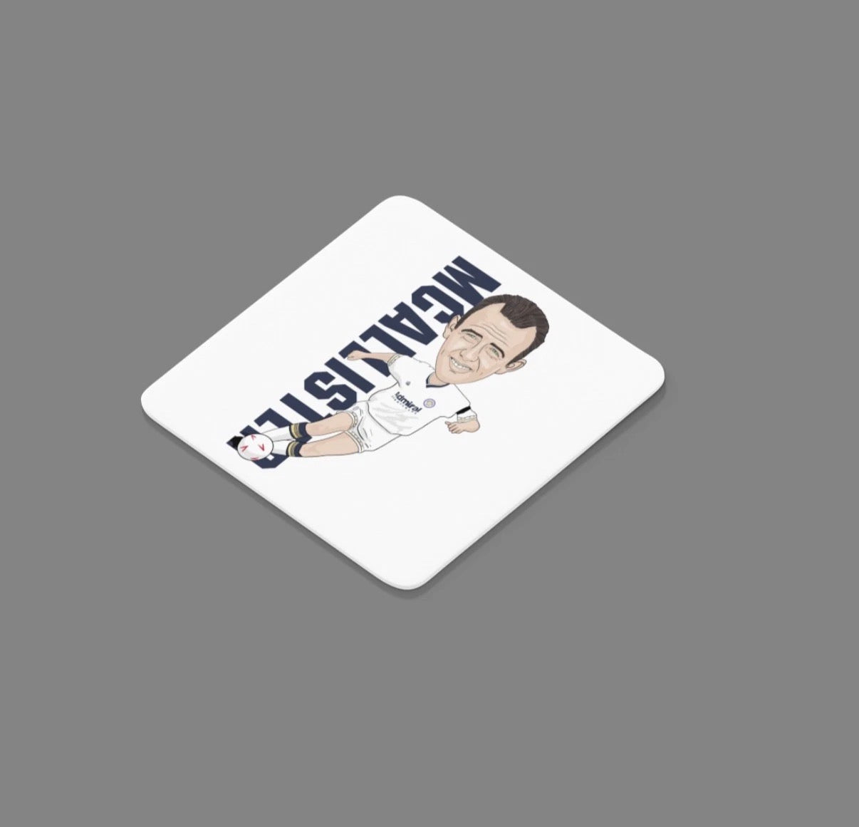 Gary McAllister Leeds United Coaster - Unofficial Football Cartoon Graphic Art MDF