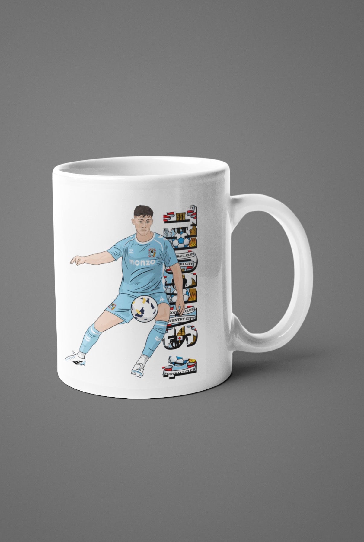 Bobby Thomas Coventry City Cartoon Mug - 11oz Ceramic Fan Art