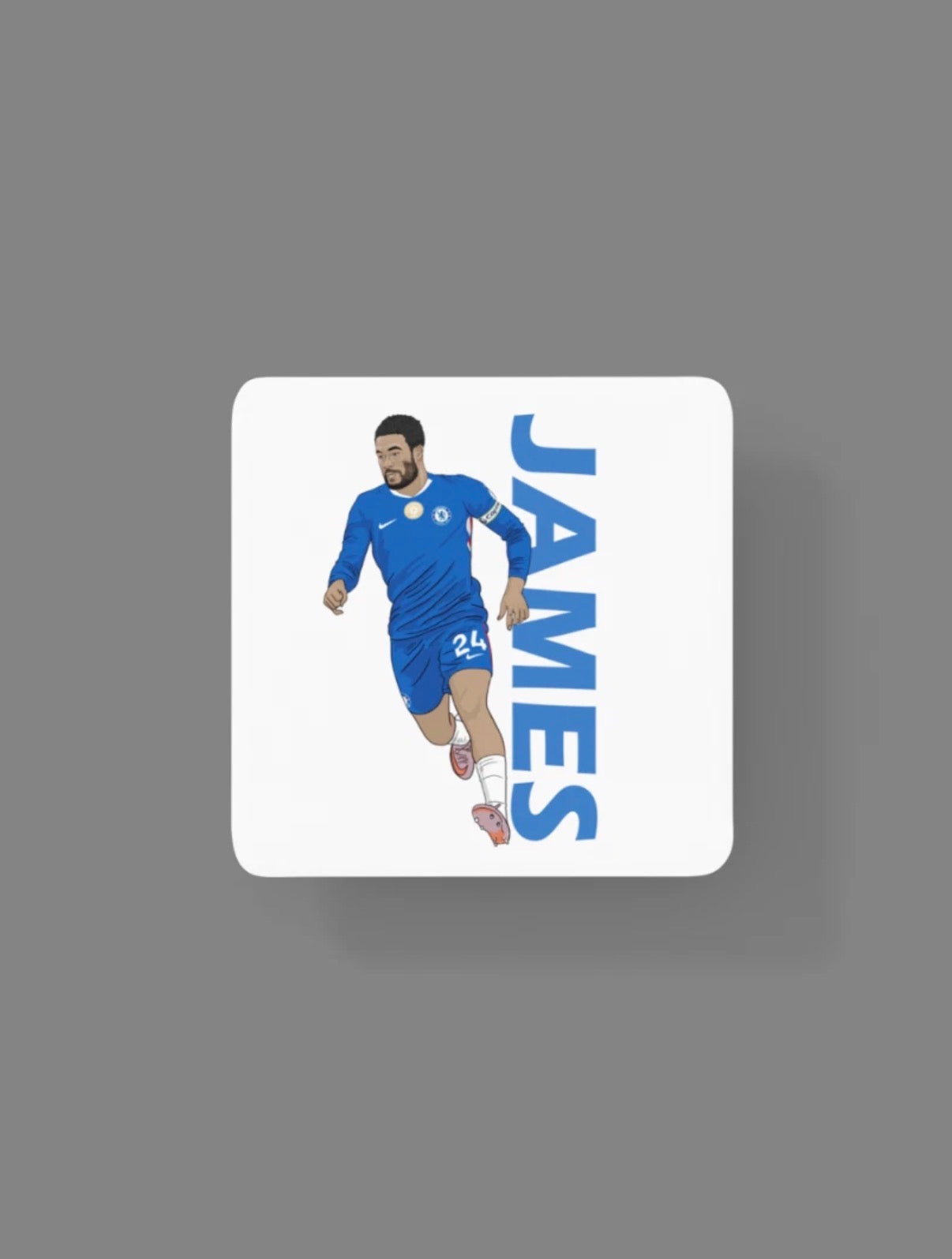 Reece James Chelsea Coaster - Unofficial Football Cartoon Graphic Art MDF Coaster