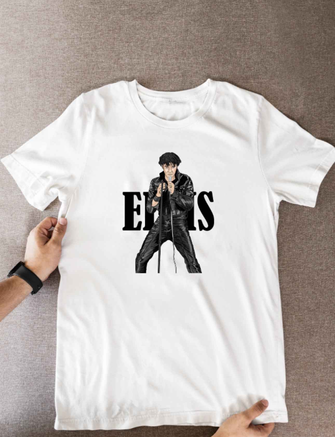 Elvis Presley 1968 Unofficial Cartoon Graphic Soccer T-Shirt: Fan Wear