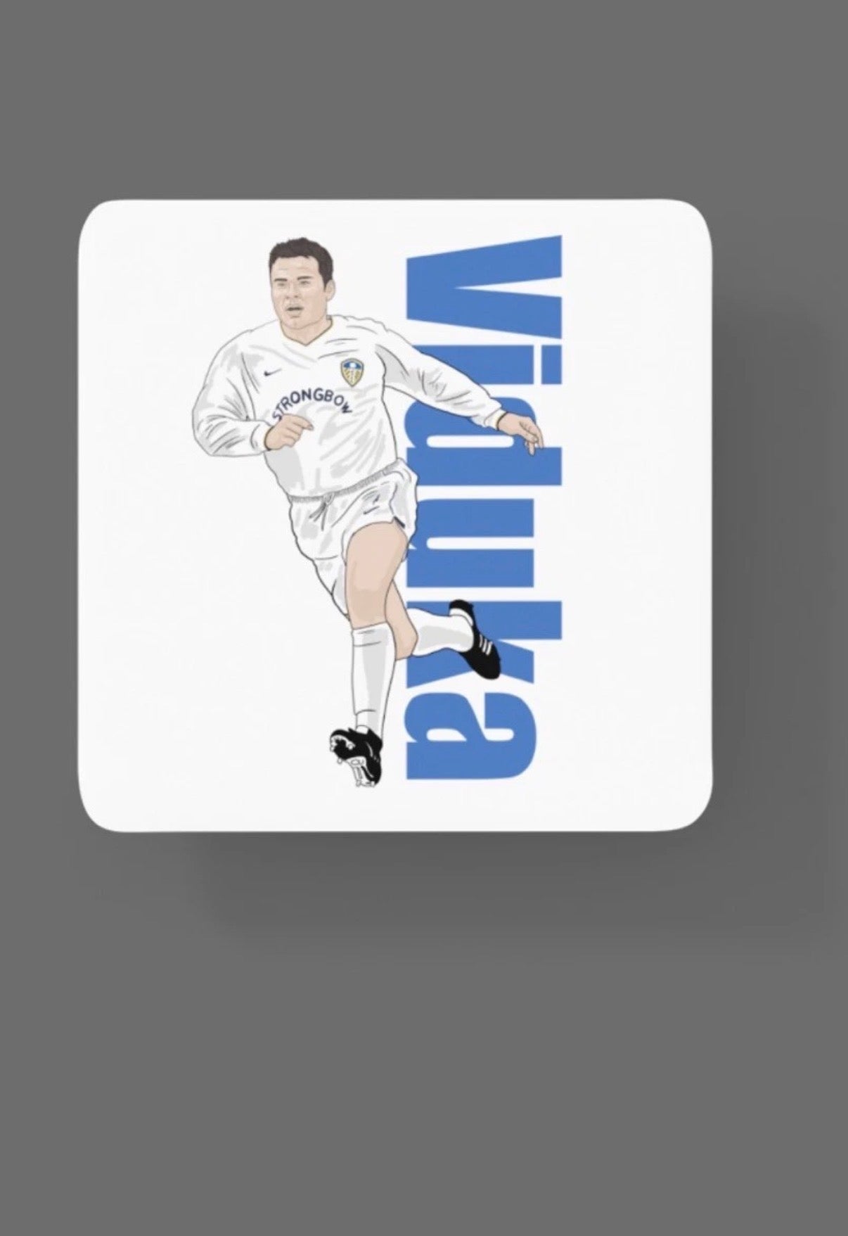 Mark Viduka Leeds United Coaster - Unofficial Football Cartoon Graphic Art MDF Coaster