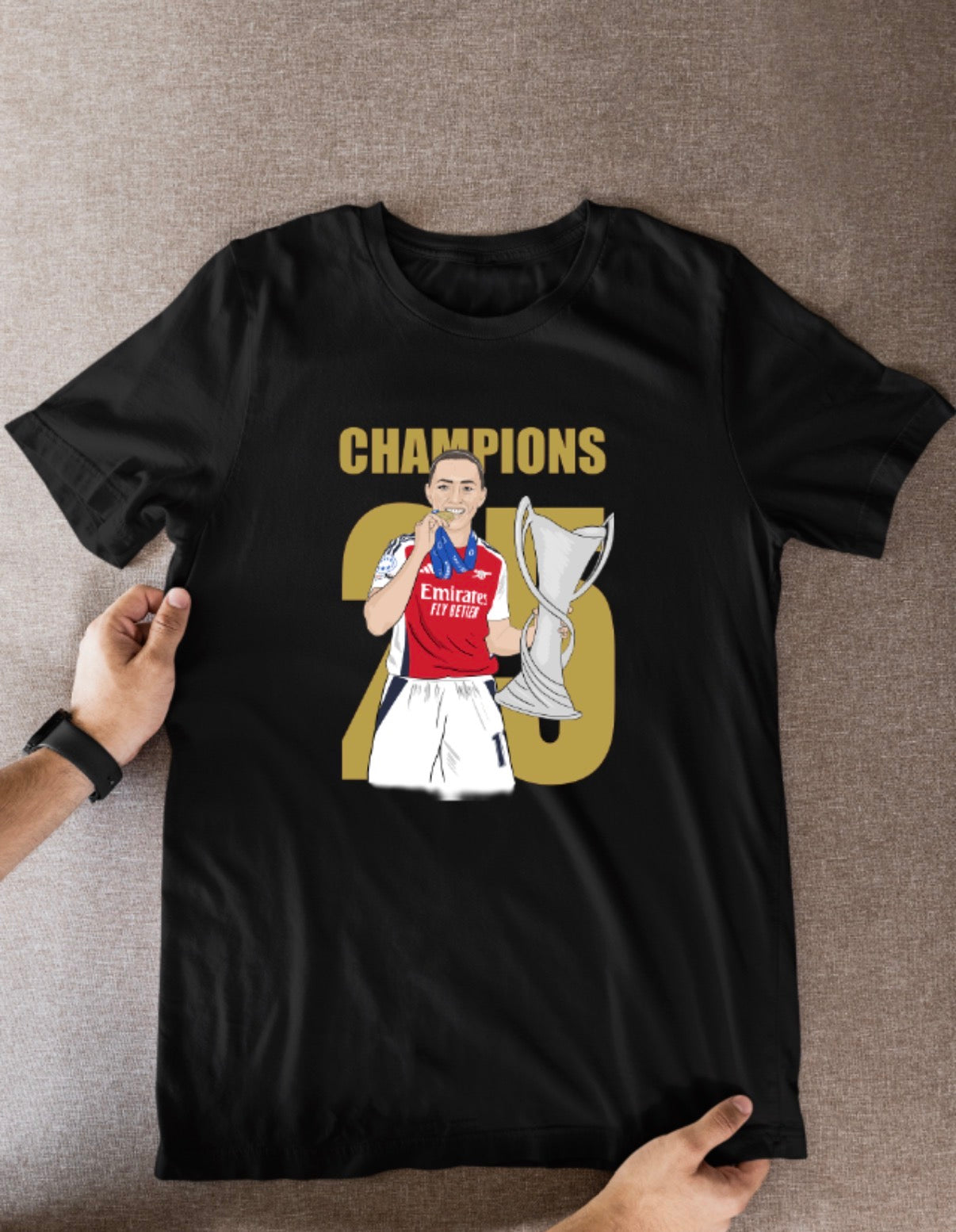 Katie McCabe Arsenal Women's T-Shirt - Cartoon Graphic Soccer Fan Wear