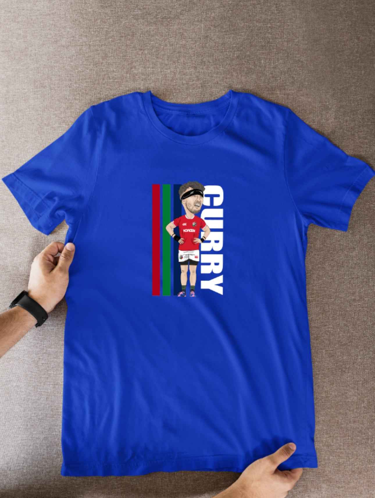 Tom Curry Rugby Lions Cartoon Graphic Soccer T-Shirt: Fan Wear