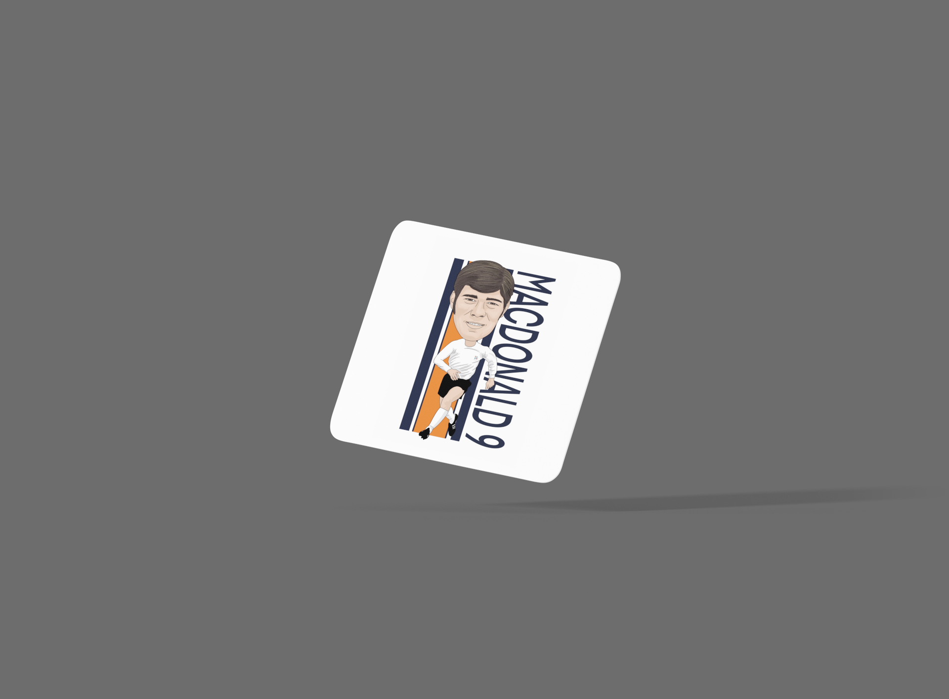 Malcolm MacDonald Luton Town Coaster - Unofficial Football Cartoon Graphic MDF Design