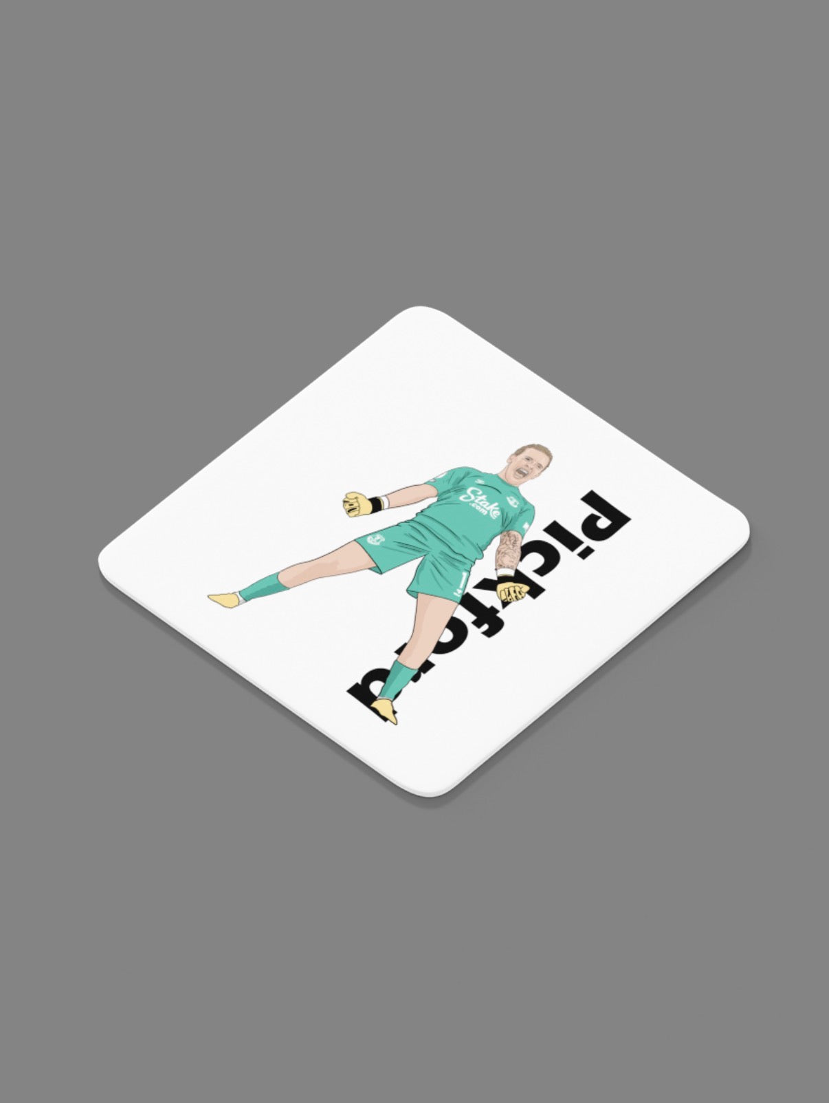 Jordan Pickford Coaster - Everton Football Cartoon Graphic MDF Coaster