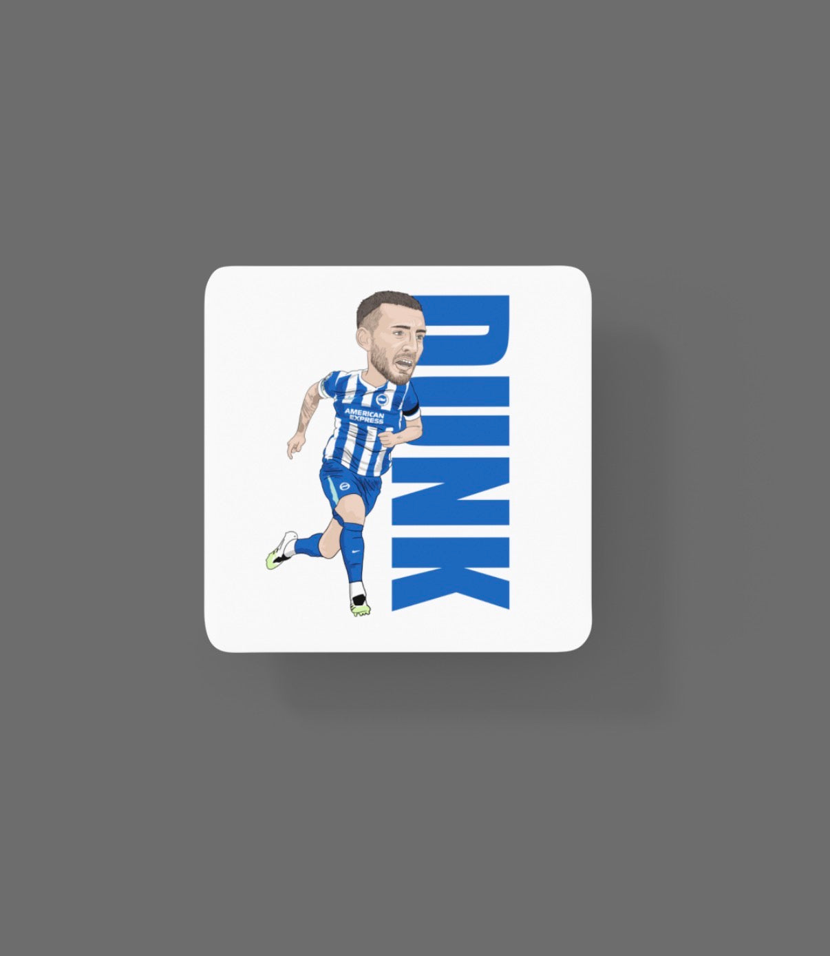 Lewis Dunk Coaster - Brighton Football Cartoon Graphic Art MDF Coaster