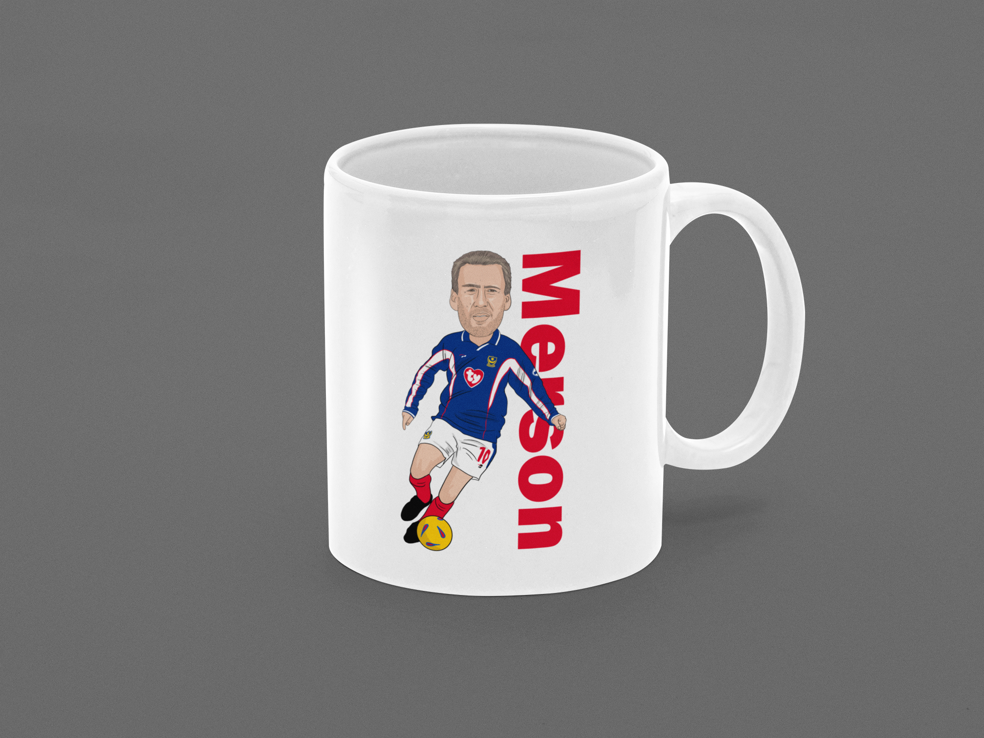 Paul Merson Portsmouth Cartoon Fan Art Made 11oz ceramic Mug