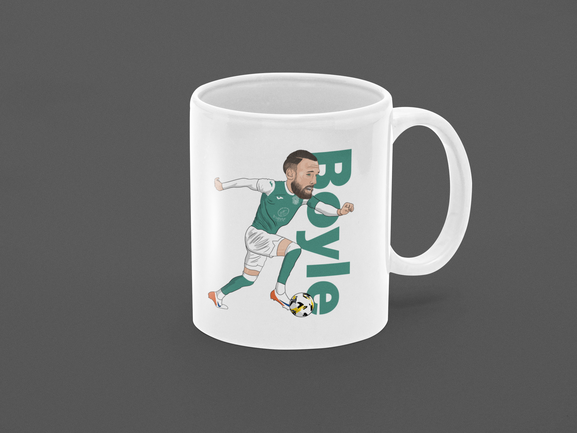 Martin Boyle Hibernian Cartoon Fan Art Made 11oz ceramic Mug