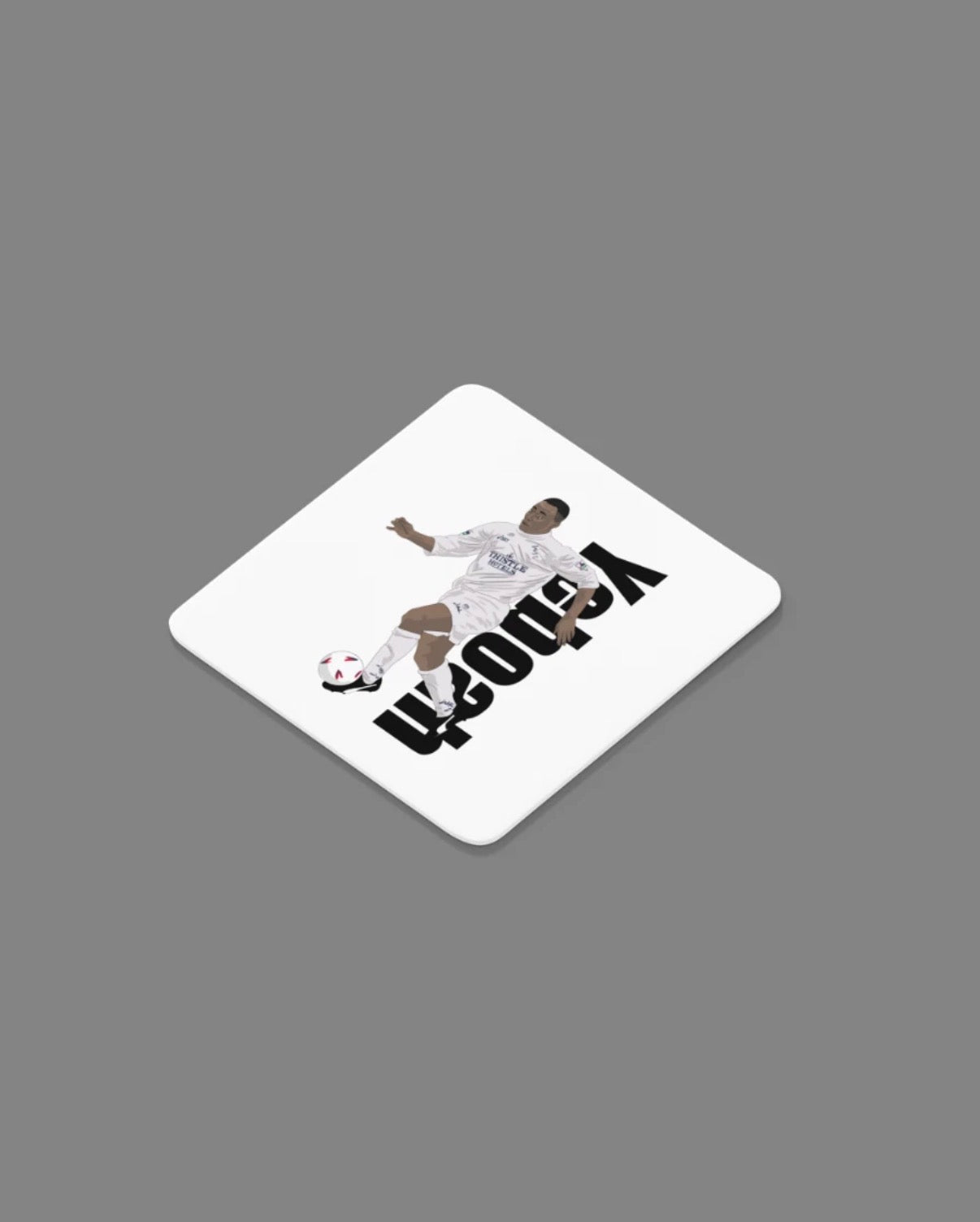 Tony Yeboah Coaster - Leeds United Unofficial Football Cartoon Graphic Art MDF Coaster