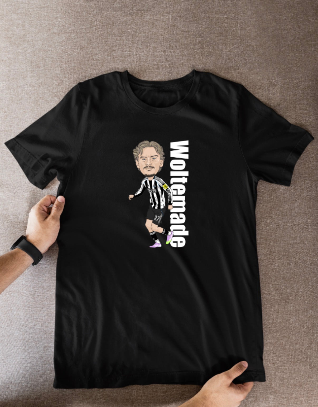 Nick Woltemade Newcastle United T-Shirt - Cartoon Graphic Soccer Fan Wear