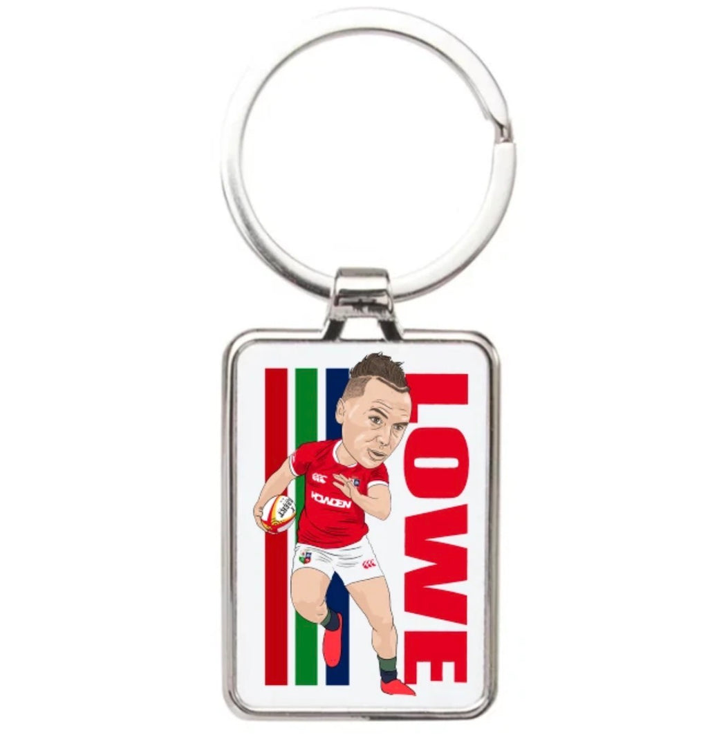 James Lowe Rugby Cartoon Graphic art Acrylic keychain ,keyring - Tcb Cartoon Printing