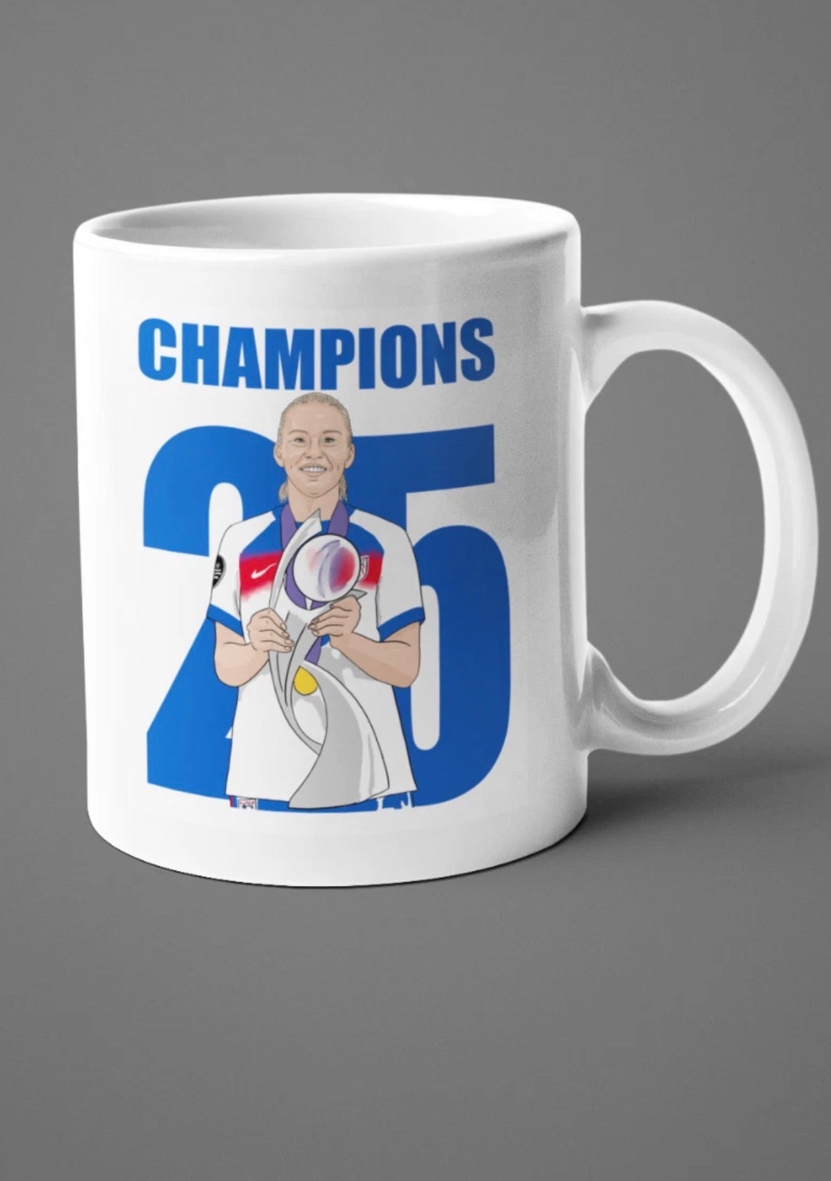 Alessia Russo England Lionesses woman’s Cartoon Fan Art Made 11oz ceramic Mug - Tcb Cartoon Printing