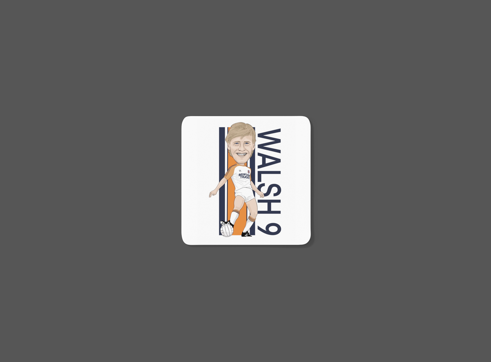 Paul Walsh Luton Town Coaster - Unofficial Football Cartoon Graphic MDF Coaster