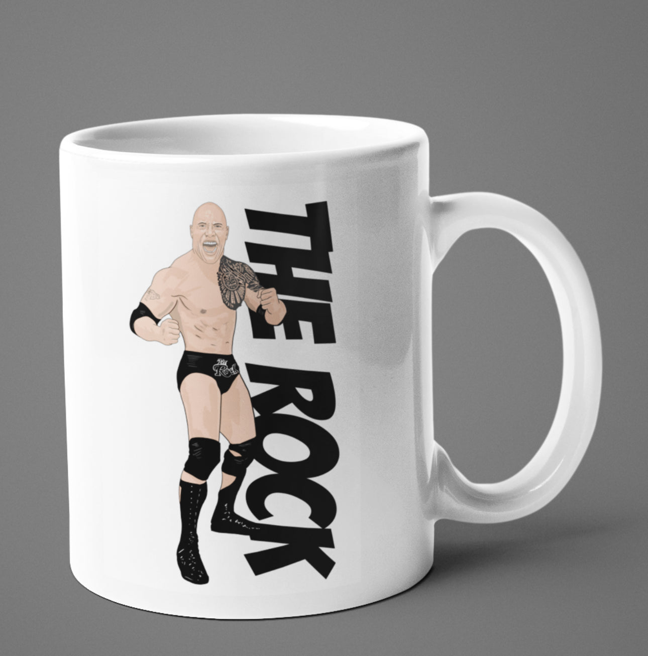 Dwayne Johnson wrestling Cartoon Fan Art Made 11oz ceramic Mug - Tcb Cartoon Printing