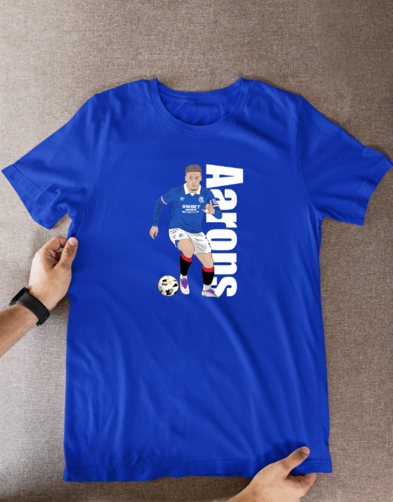 Max Aarons Rangers Cartoon Graphic Soccer T-Shirt: Fan Wear - Tcb Cartoon Printing