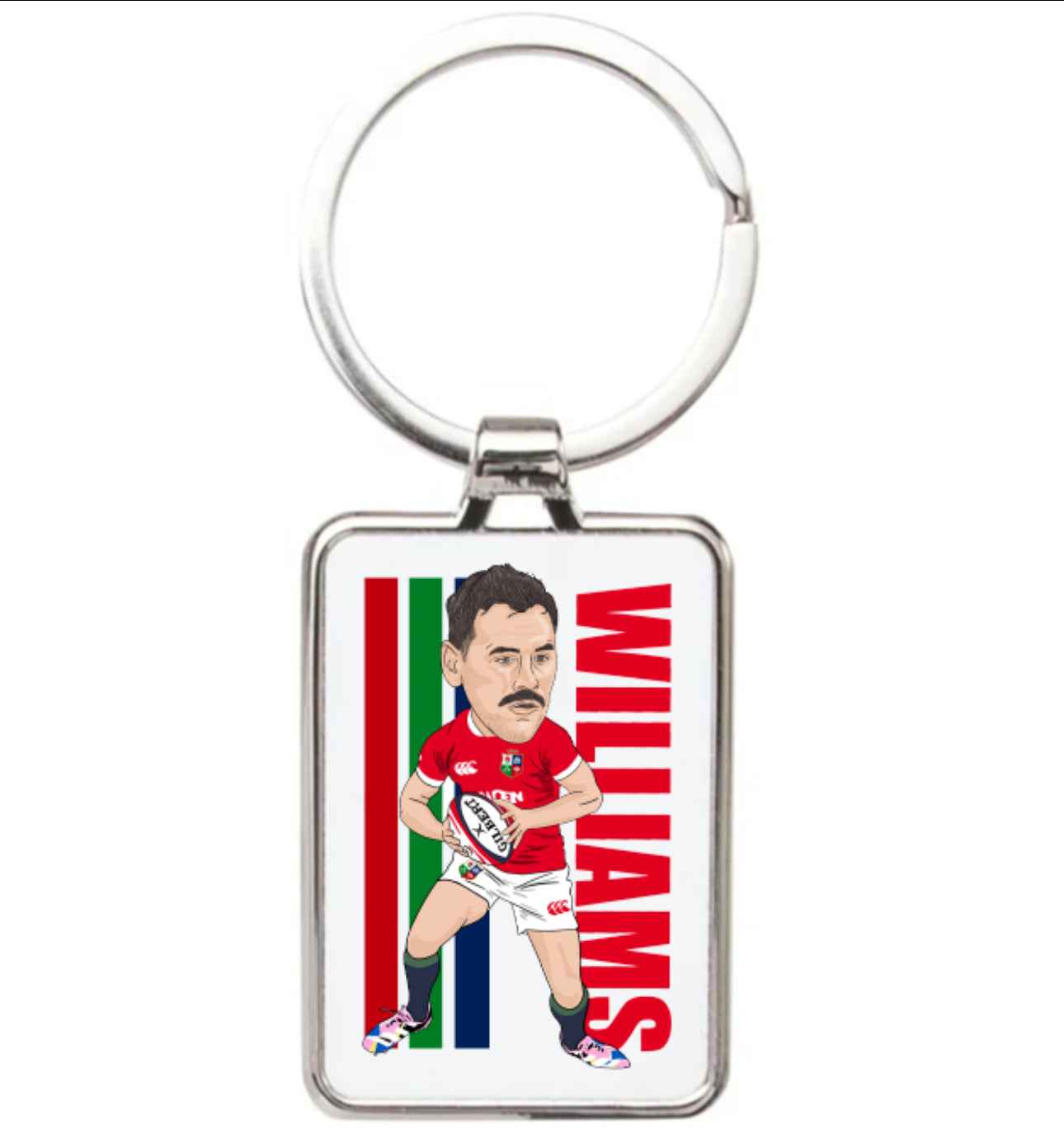 Tomos Williams Rugby Cartoon Graphic art Acrylic keychain ,keyring