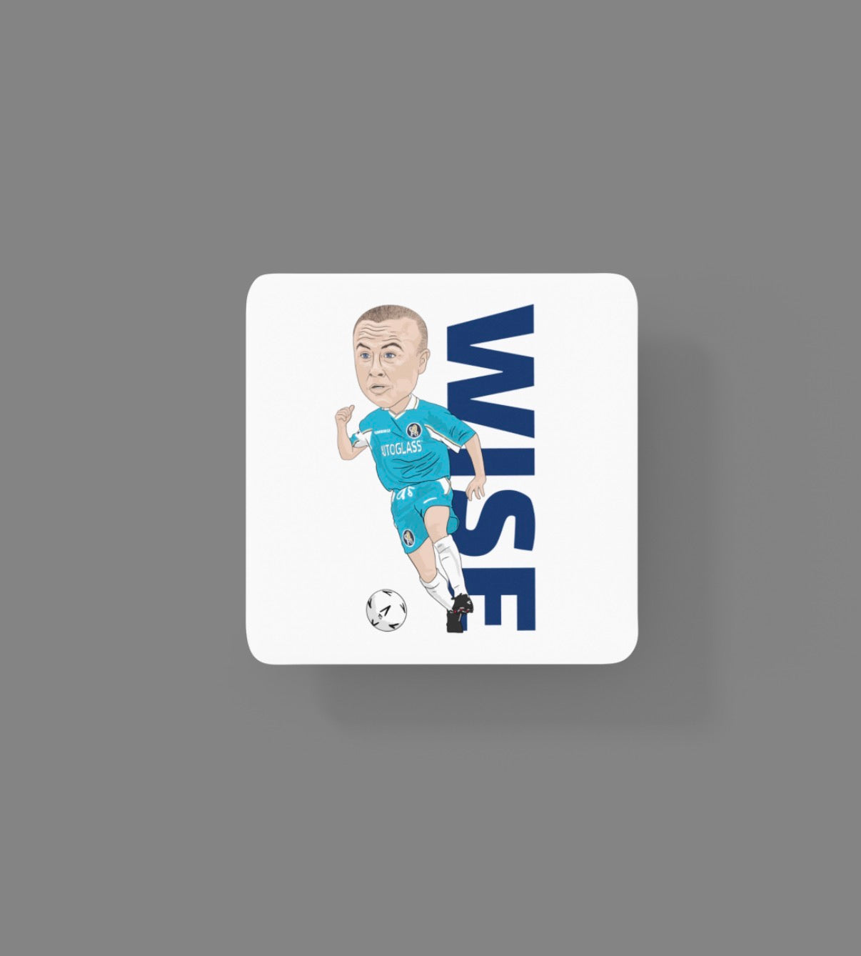 Dennis Wise Chelsea Coaster - Unofficial Football Cartoon Graphic Art MDF Coaster