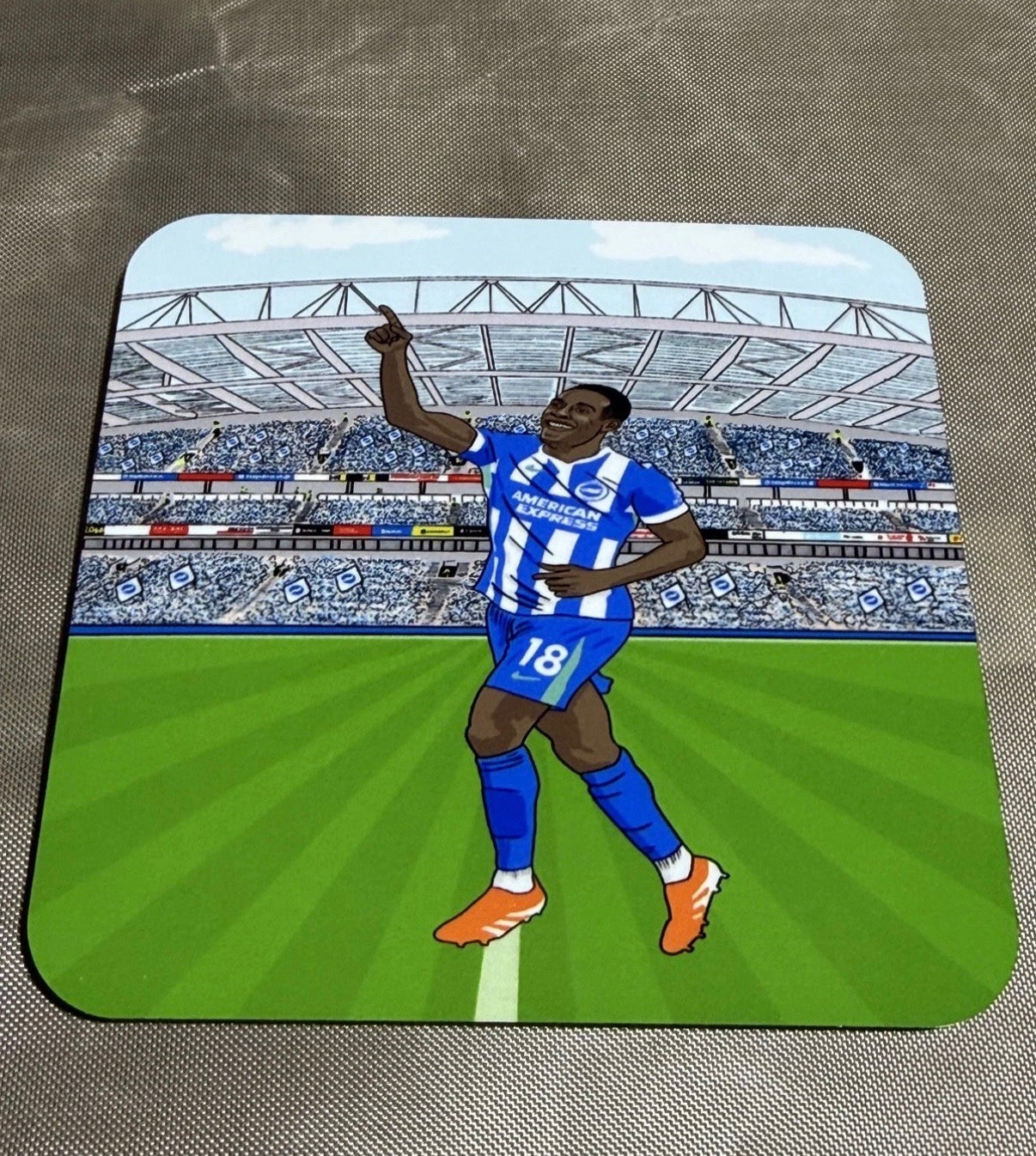 Danny Welbeck Coaster - Brighton Football Cartoon Graphic Art MDF Coaster