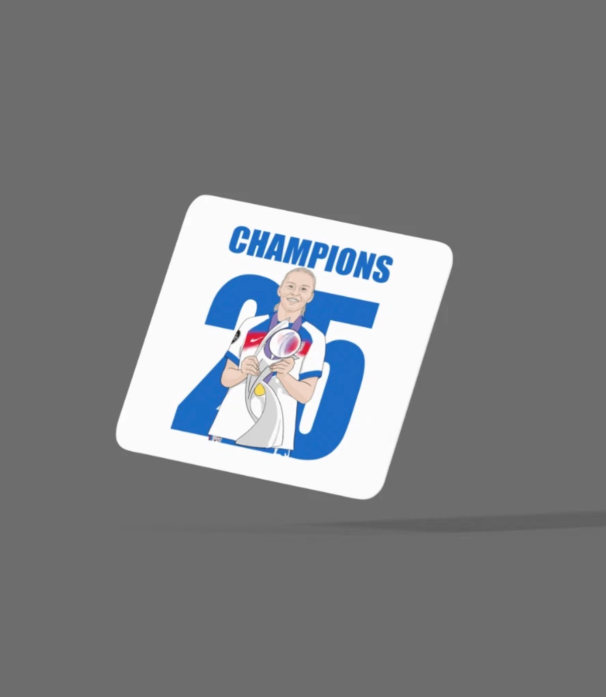 Alessia Russo England Lionesses Woman’s Cartoon Fan Art Made MDF Coaster - Tcb Cartoon Printing