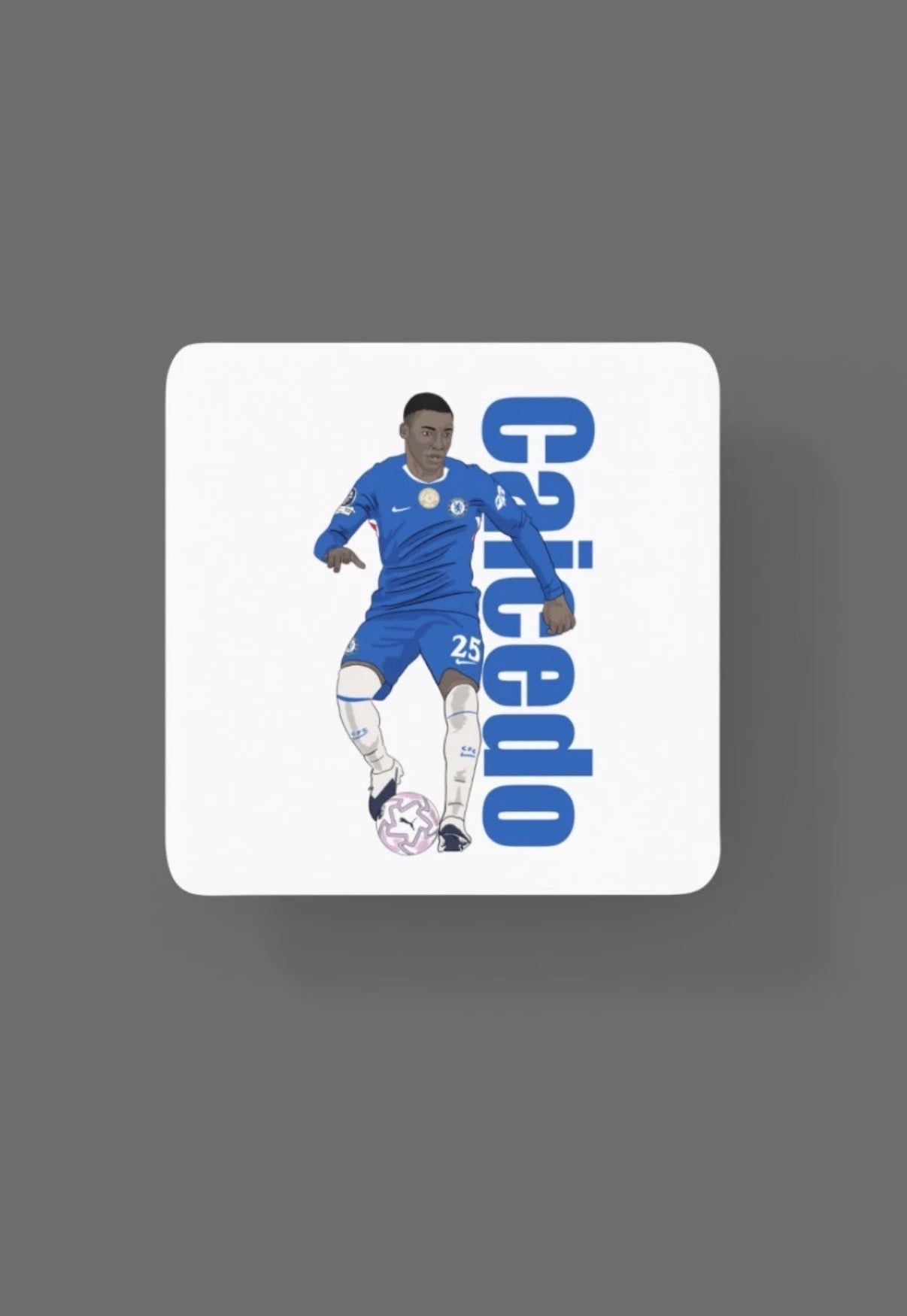 Moisés Caicedo Football Coaster - Chelsea Unofficial Cartoon Graphic Art MDF Coaster