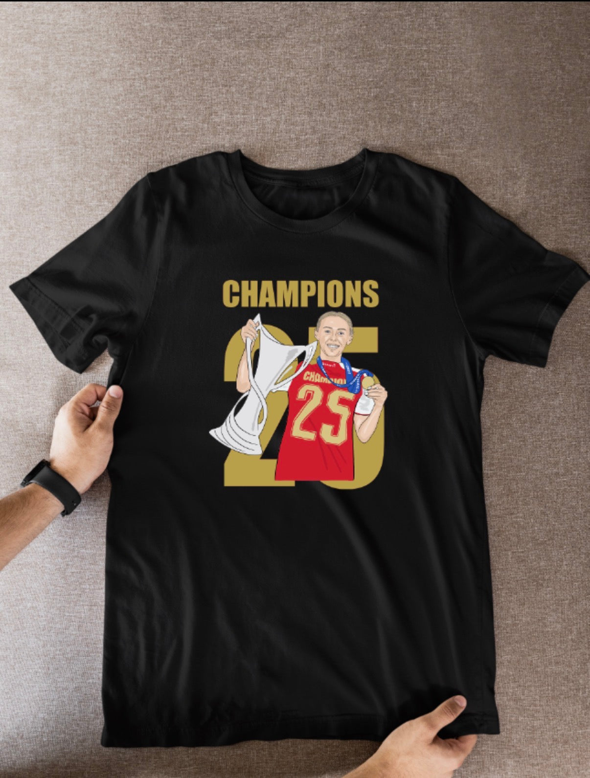Chloe Kelly Arsenal Women’s T-Shirt: Cartoon Graphic Soccer Fan Wear