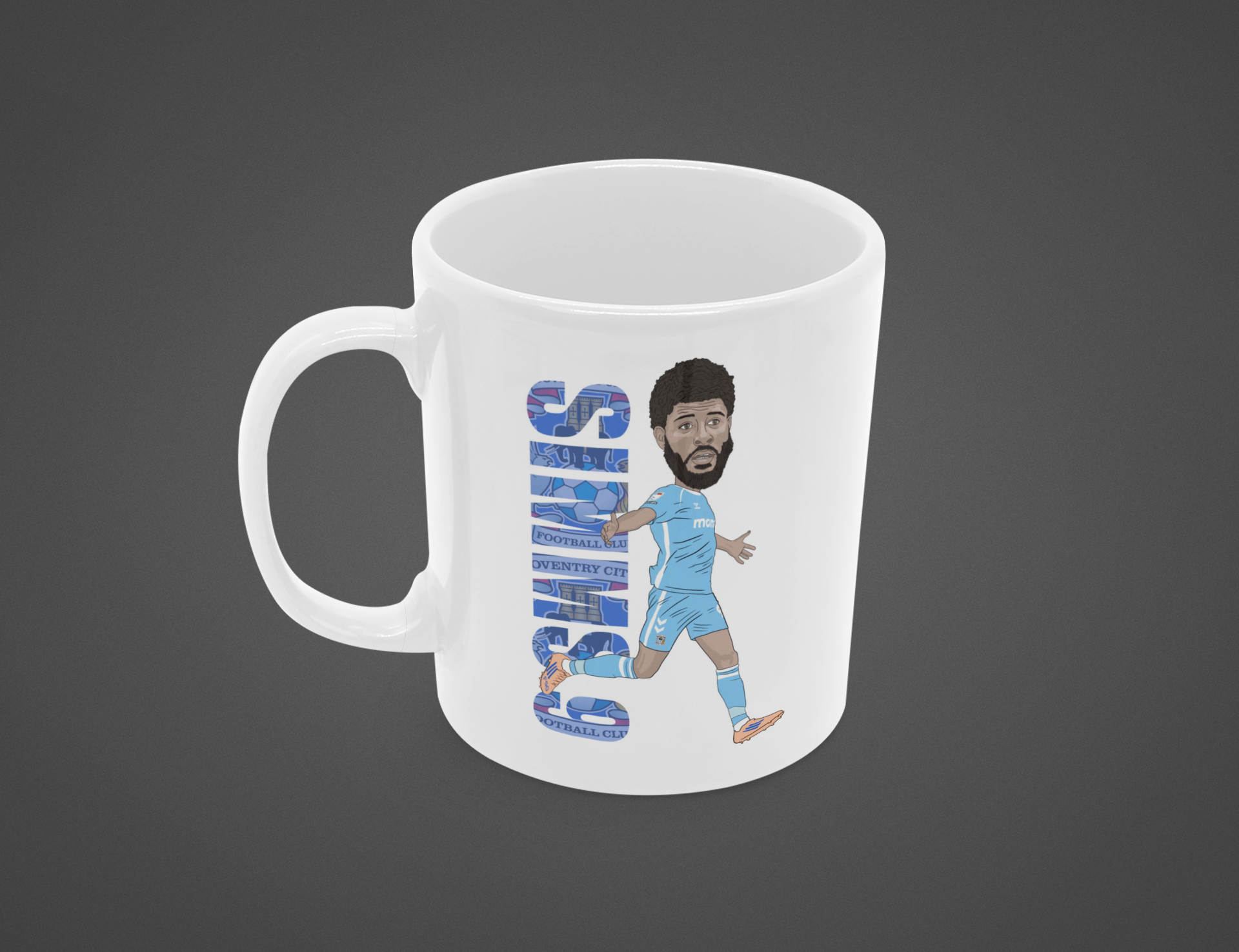 Ellis Simms Mug - Coventry City Cartoon Fan Art 11oz Ceramic Mug