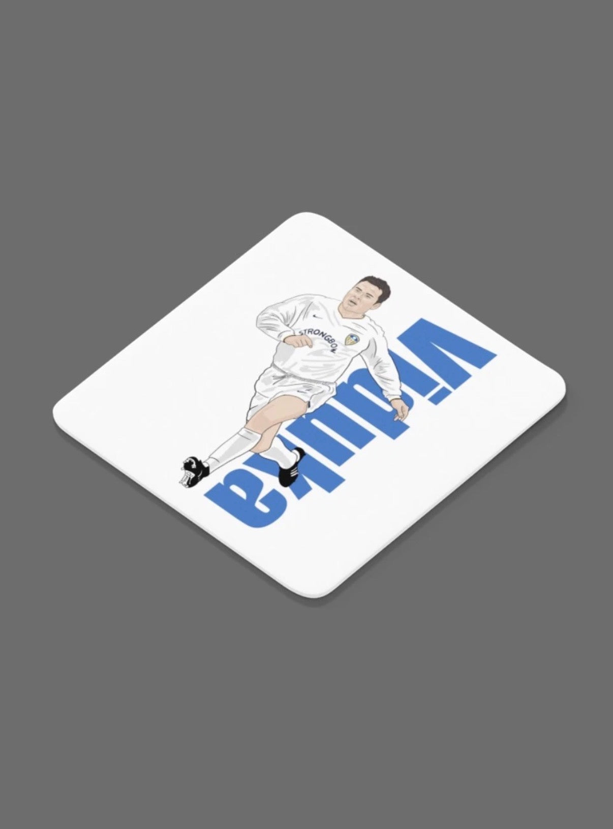 Mark Viduka Leeds United Coaster - Unofficial Football Cartoon Graphic Art MDF Coaster