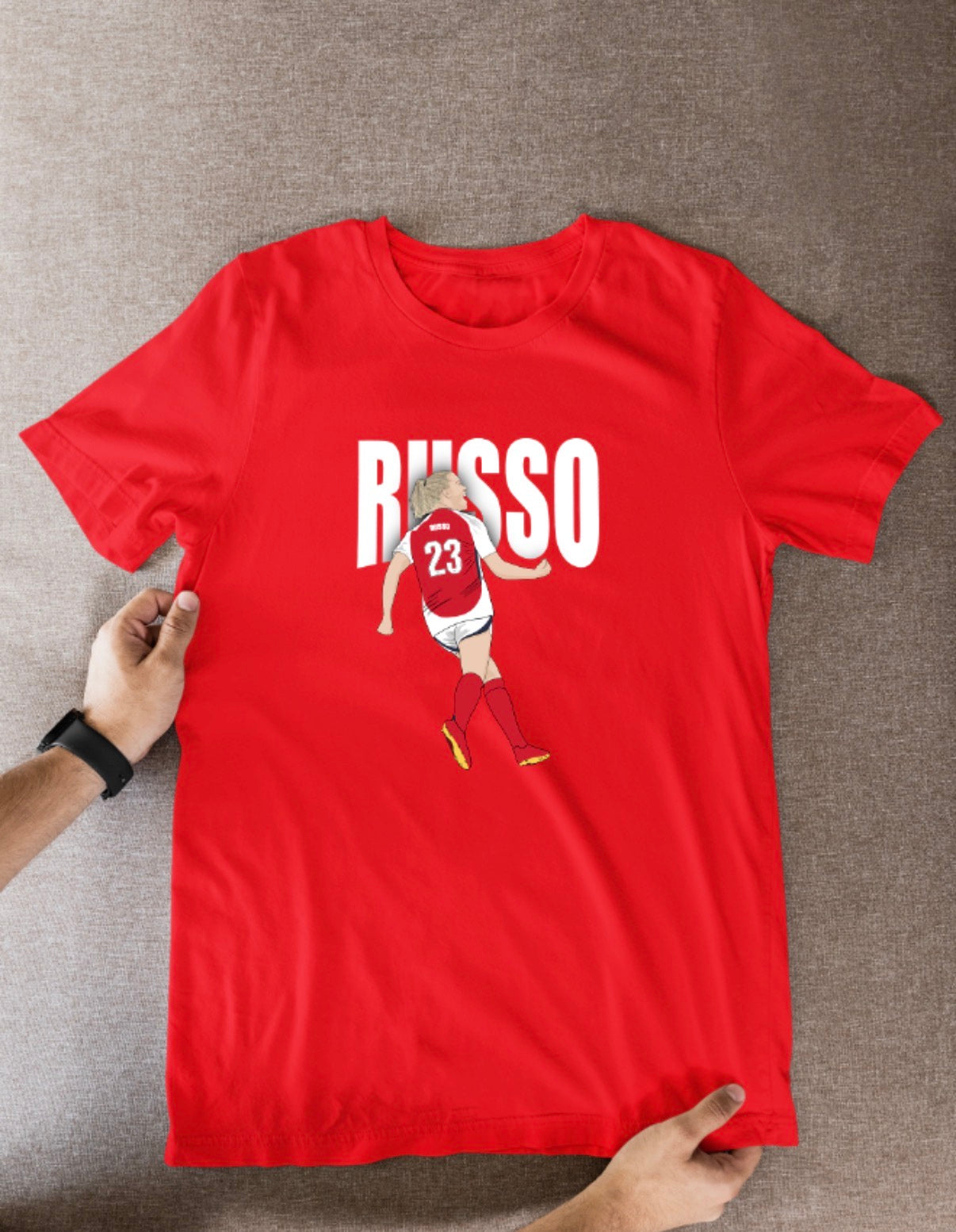Alessia Russo Arsenal T-Shirt - Women's Cartoon Graphic Soccer Fan Wear