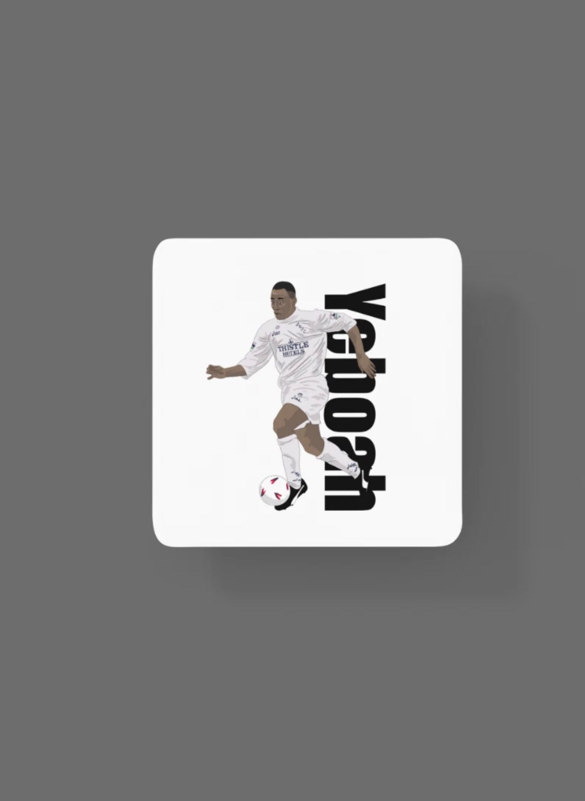 Tony Yeboah Coaster - Leeds United Unofficial Football Cartoon Graphic Art MDF Coaster