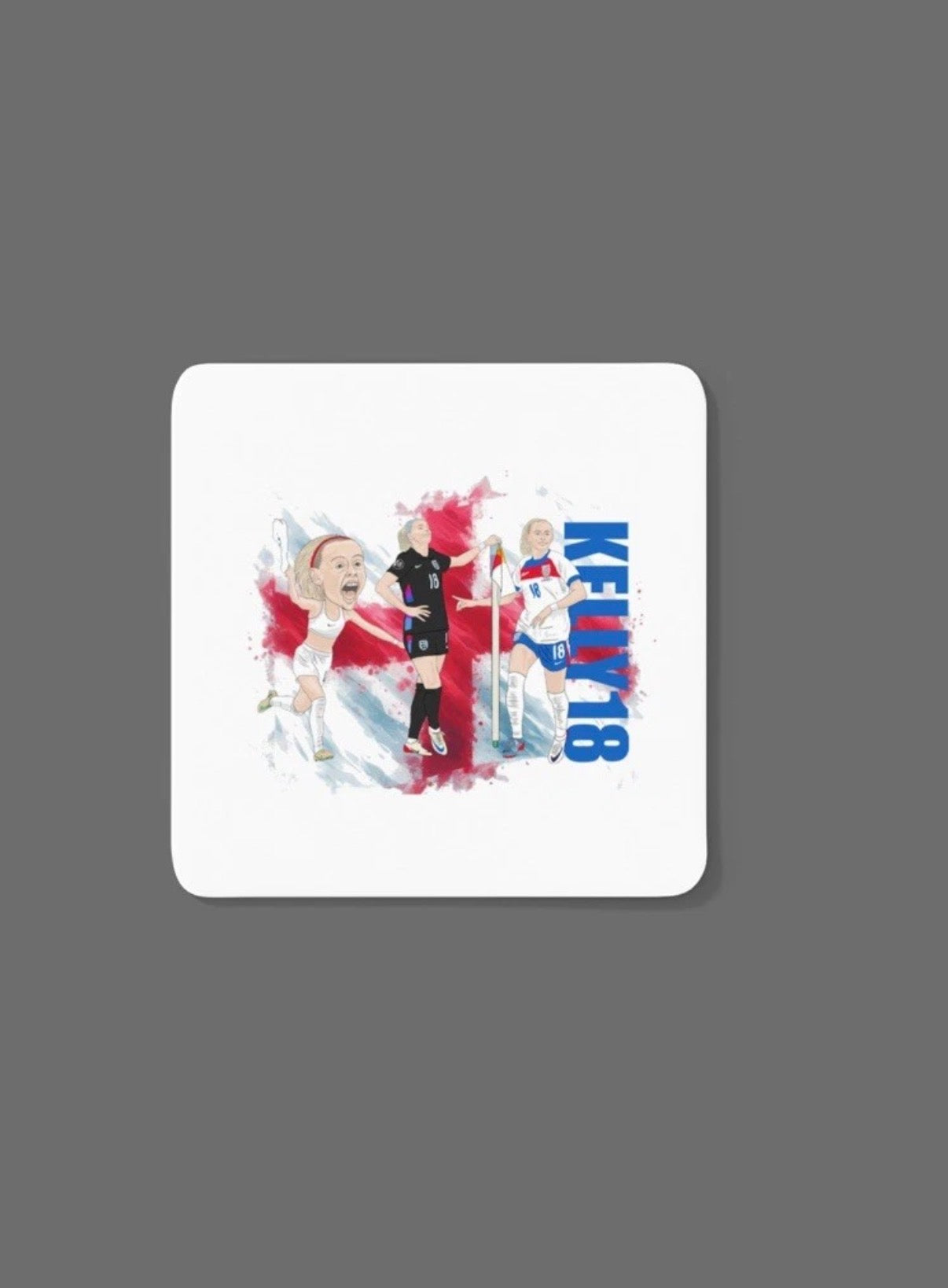 Chloe Kelly Englands Woman’s Cartoon Fan Art Made MDF Coaster - Tcb Cartoon Printing