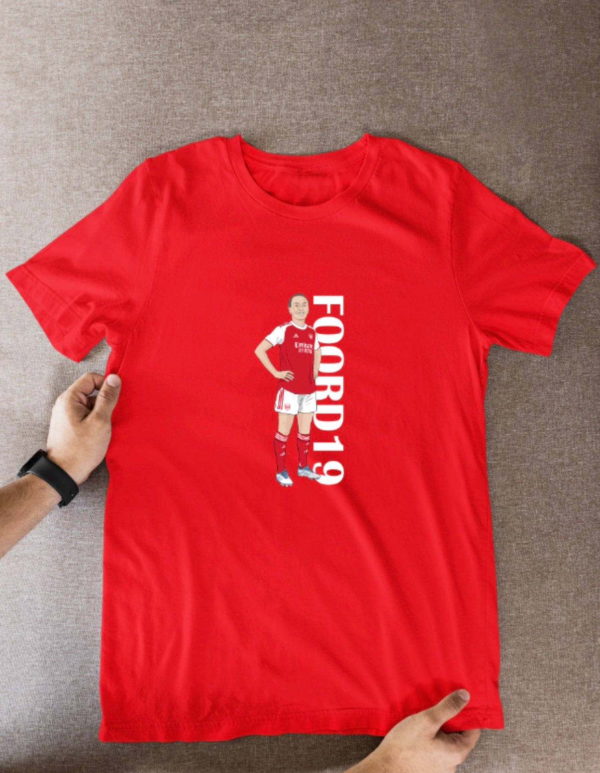 Caitlin Foord Arsenal T-Shirt: Cartoon Graphic Fan Wear for Women
