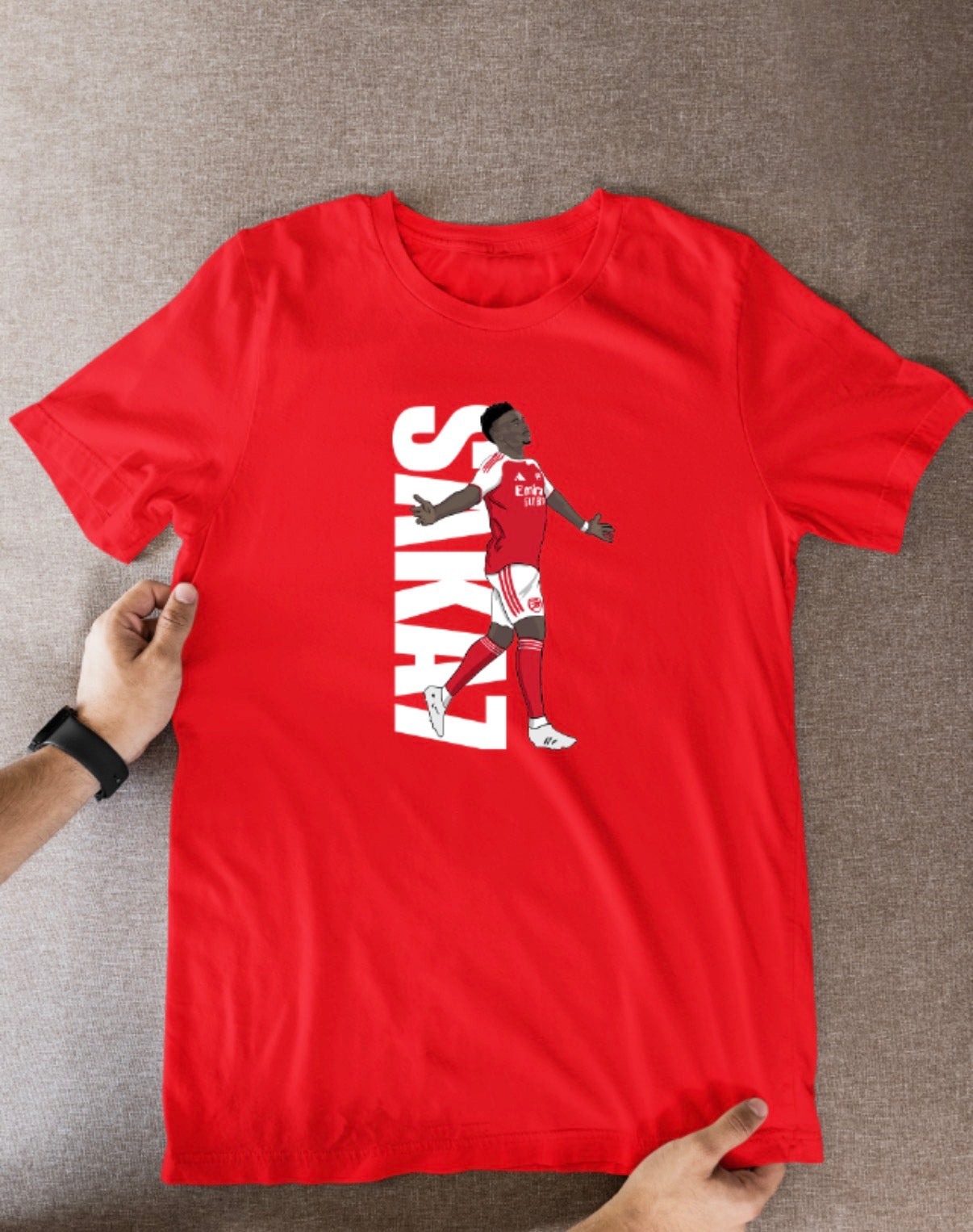 Bukayo Saka Arsenal Cartoon Graphic Soccer T-Shirt: Fan Wear - Tcb Cartoon Printing