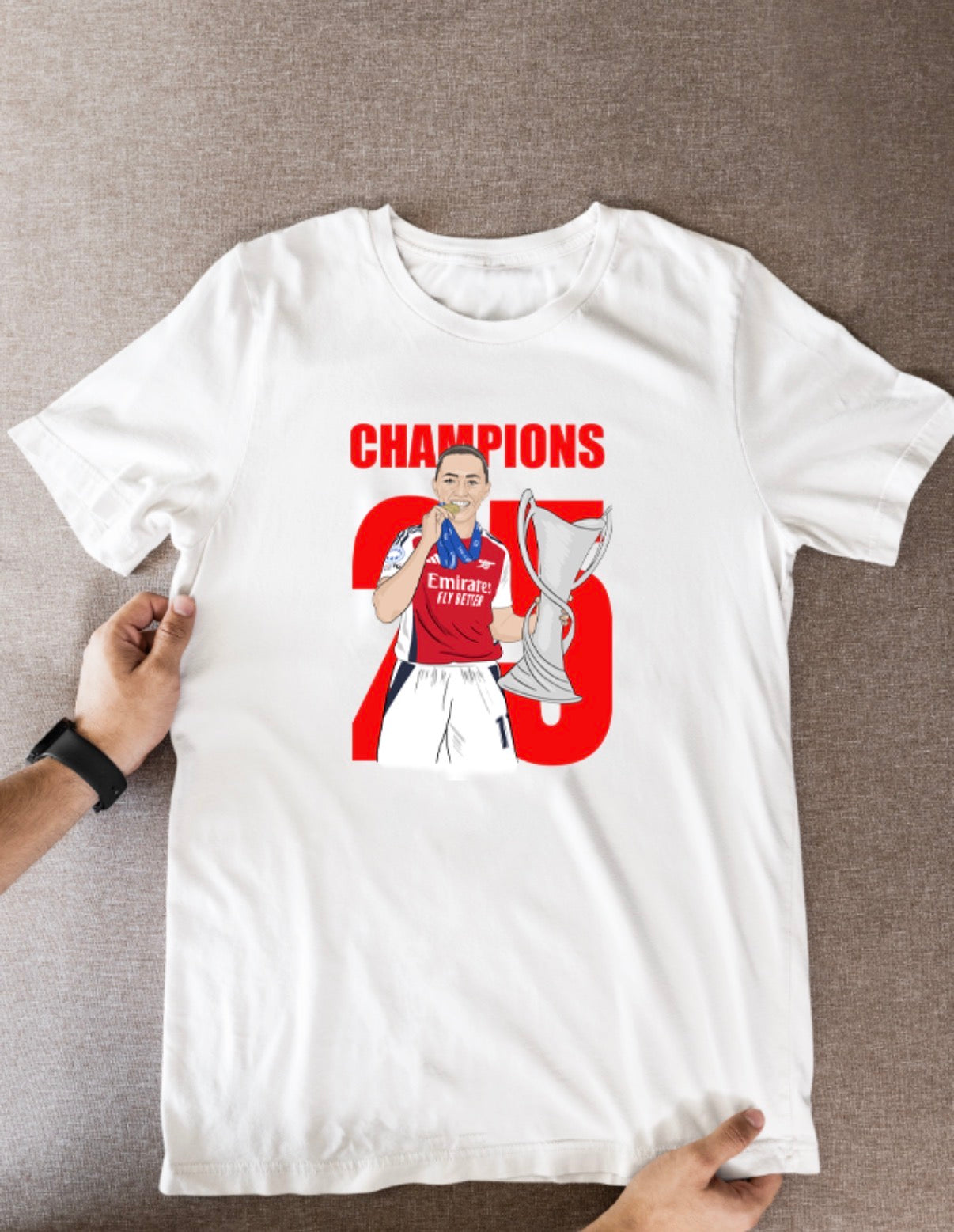 Katie McCabe Arsenal Women's T-Shirt - Cartoon Graphic Soccer Fan Wear