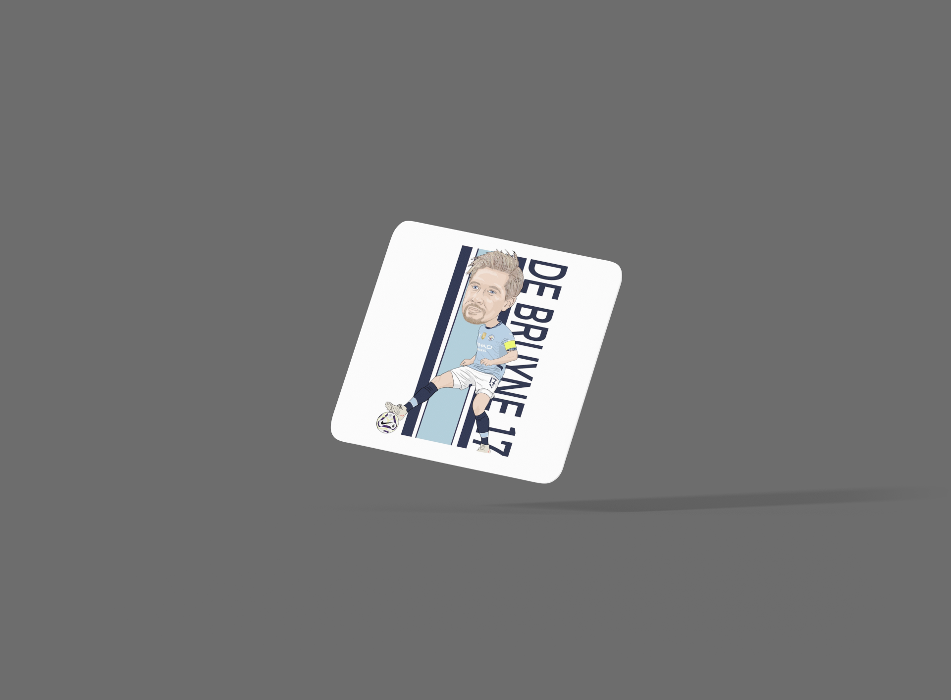 Kevin De Bruyne Manchester City Football Cartoon Graphic MDF Coaster - Tcb Cartoon Printing