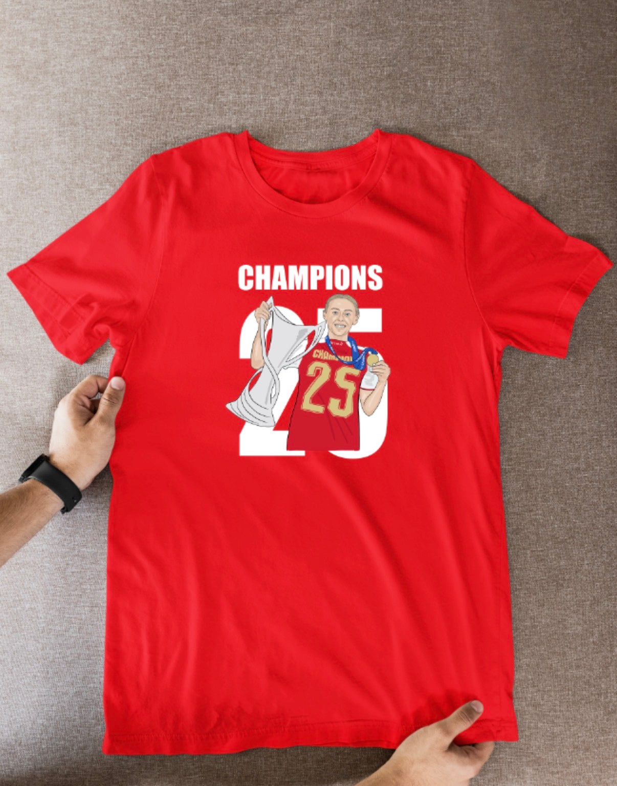 Chloe Kelly Arsenal Women’s T-Shirt: Cartoon Graphic Soccer Fan Wear