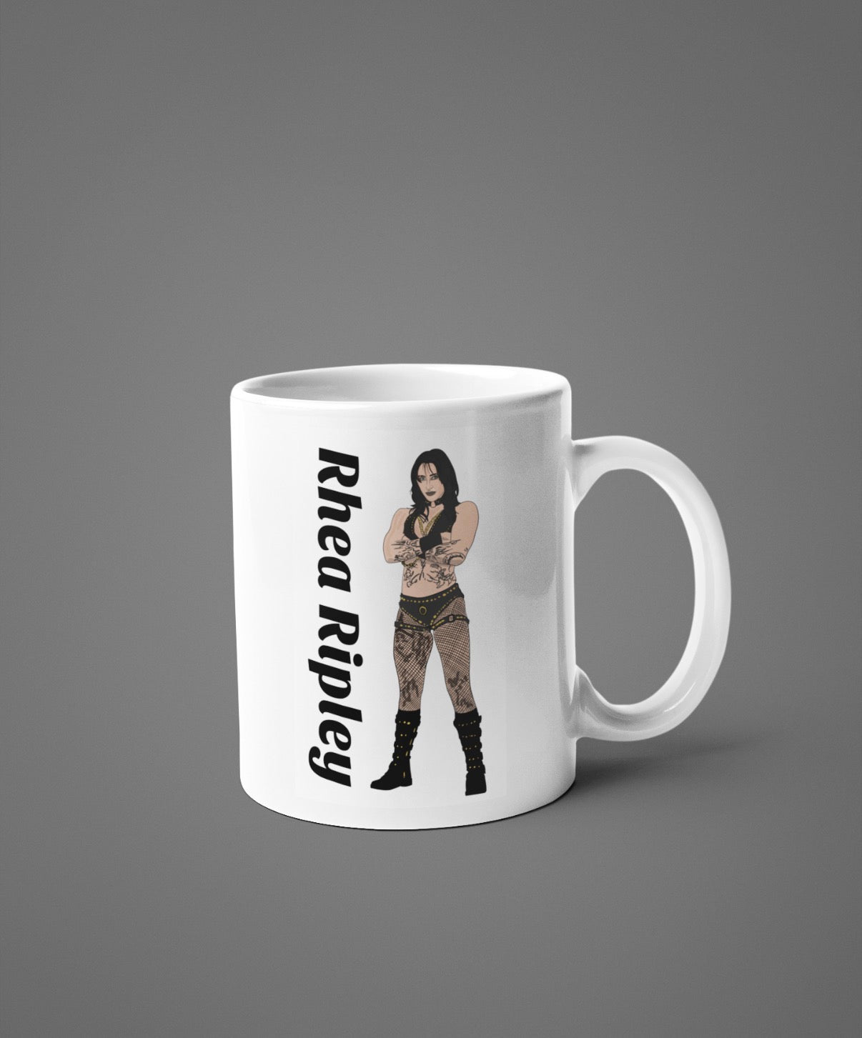 Rhea Ripley wrestling Cartoon Fan Art Made 11oz ceramic Mug - Tcb Cartoon Printing