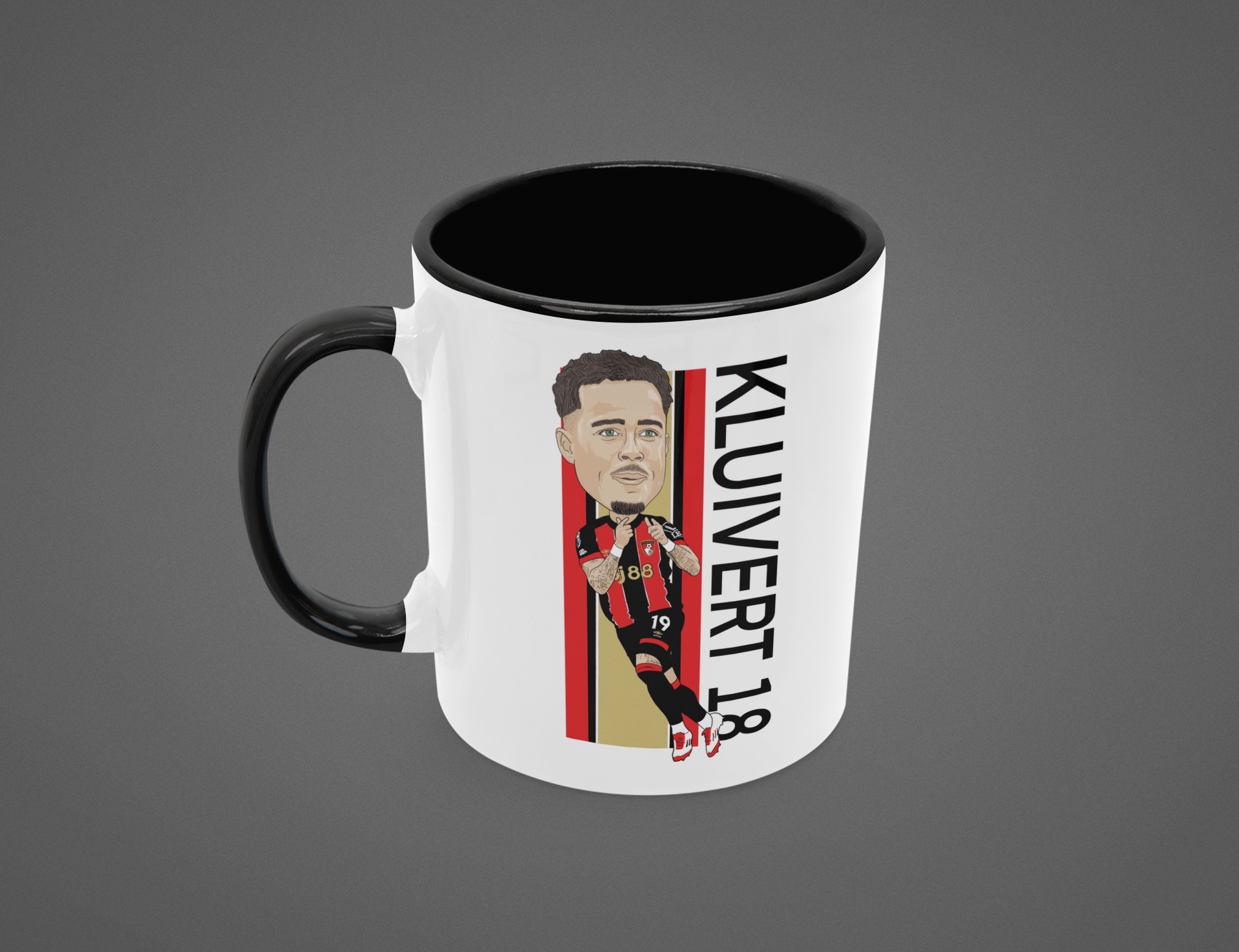 Justin Kluivert Bournemouth Cartoon Fan Art Made 11oz ceramic Mug