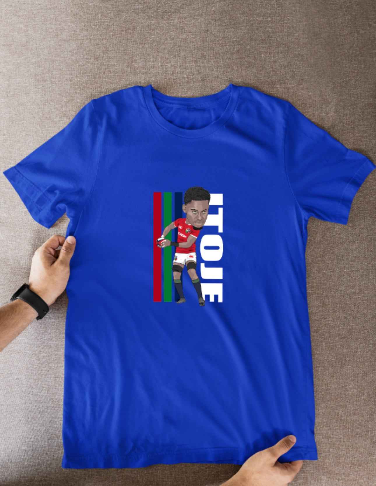 Maro Itoje Rugby Lions Cartoon Graphic Soccer T-Shirt: Fan Wear