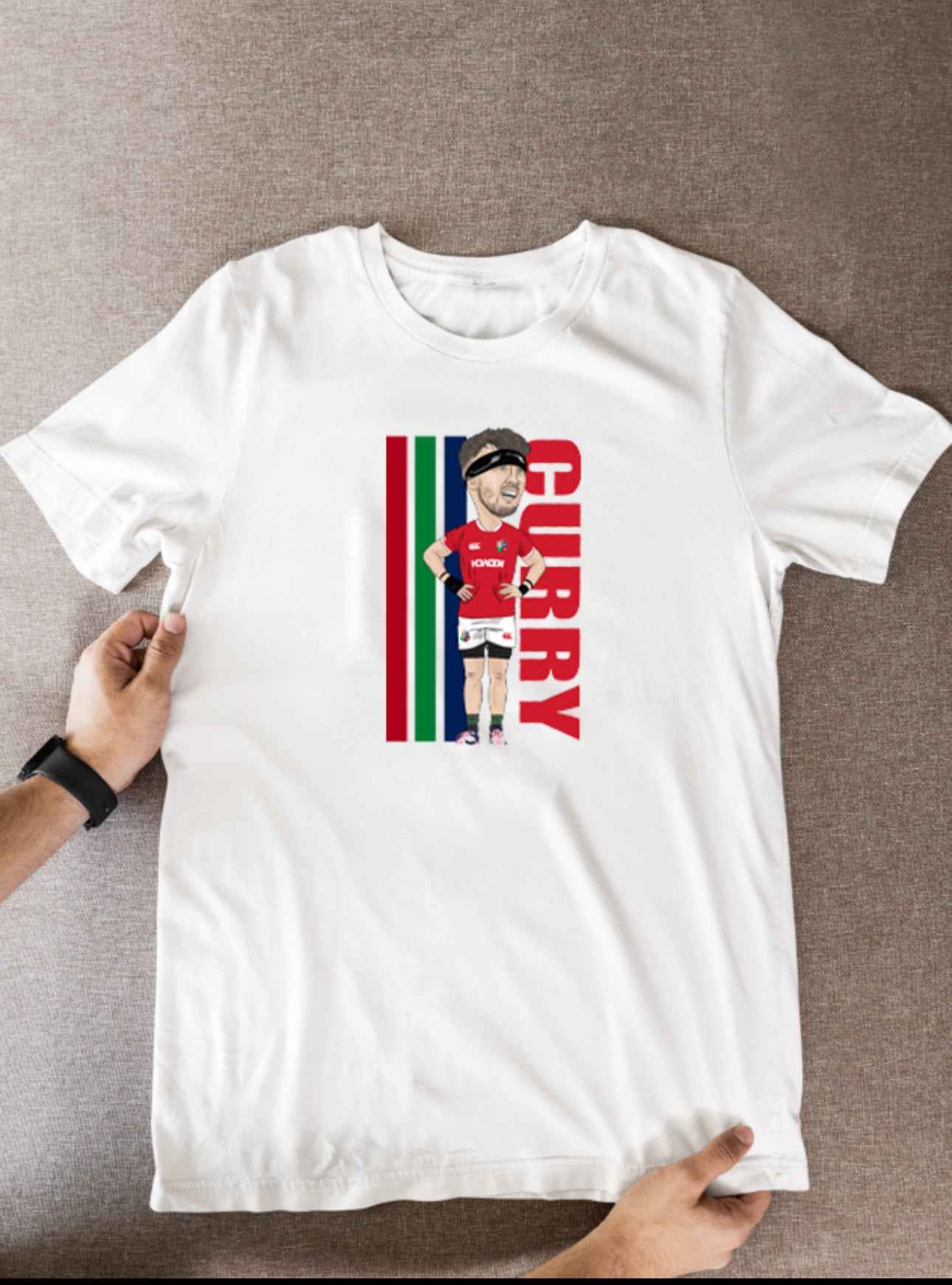 Tom Curry Rugby Lions Cartoon Graphic Soccer T-Shirt: Fan Wear