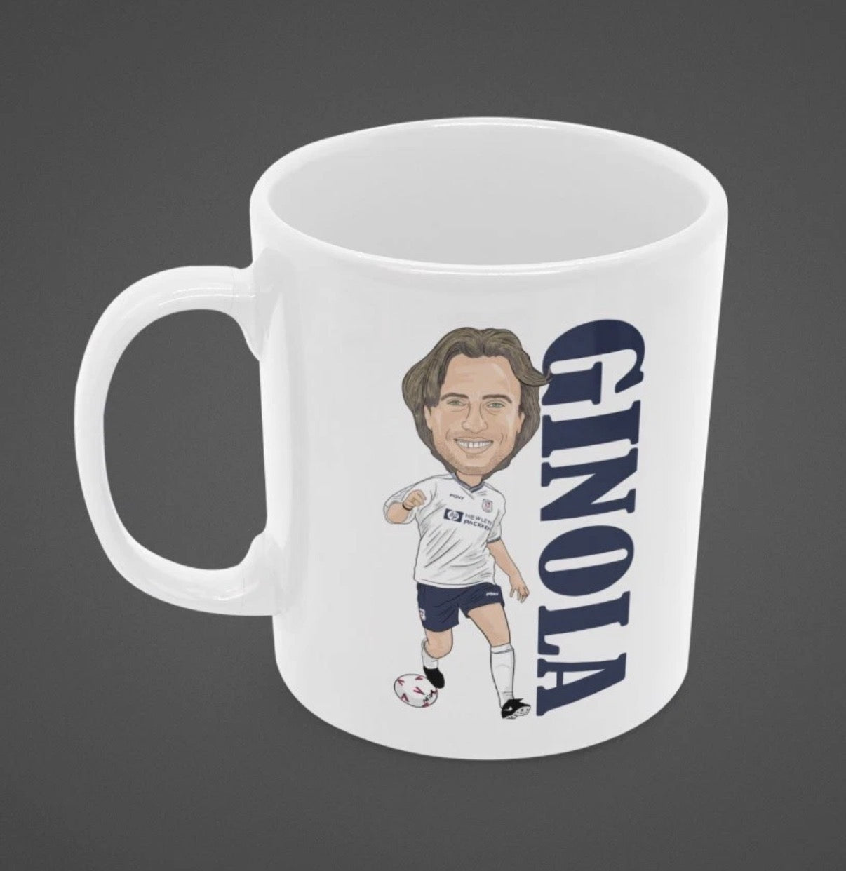 David Ginola Mug - Tottenham Cartoon Fan Art 11oz Ceramic Mug