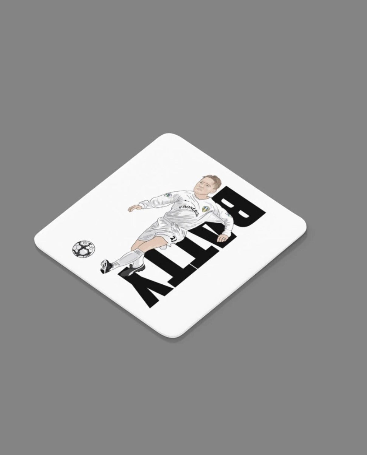 David Batty Leeds United Coaster - Unofficial Football Cartoon Graphic Art MDF Coaster