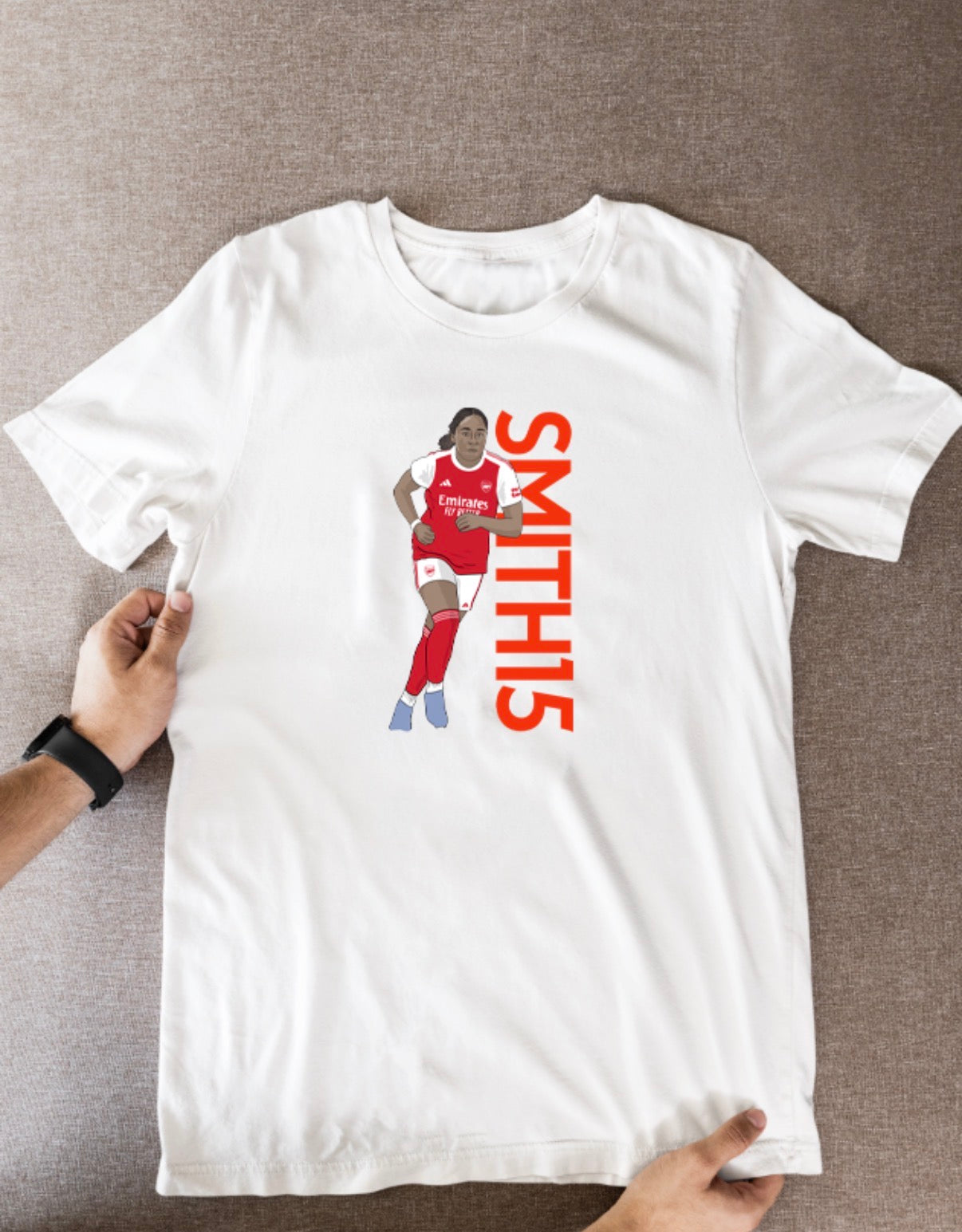 Olivia Smith Arsenal Women's T-Shirt: Cartoon Graphic Soccer Fan Wear