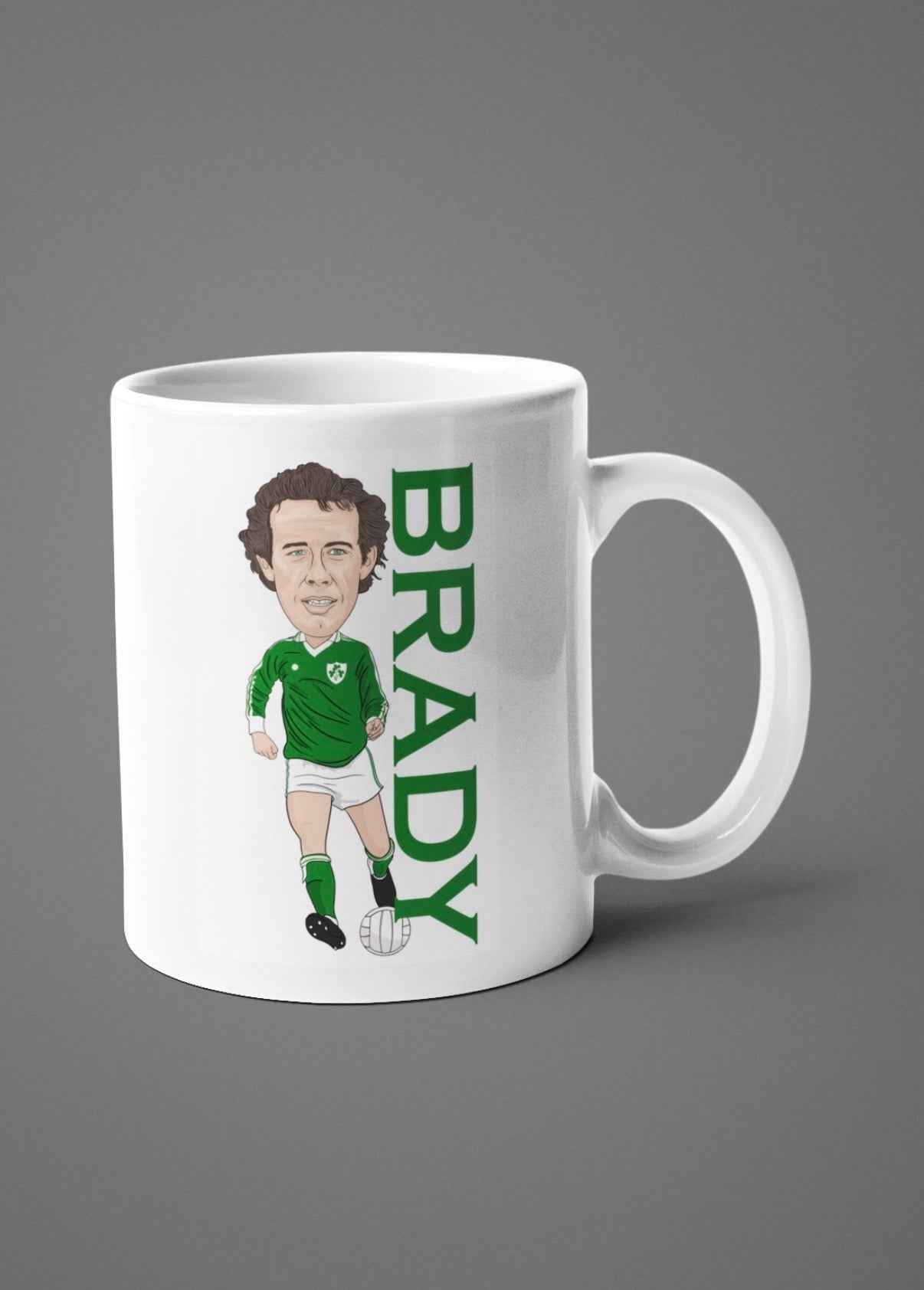 Liam Brady Ireland Football Cartoon Fan Art Made 11oz ceramic Mug