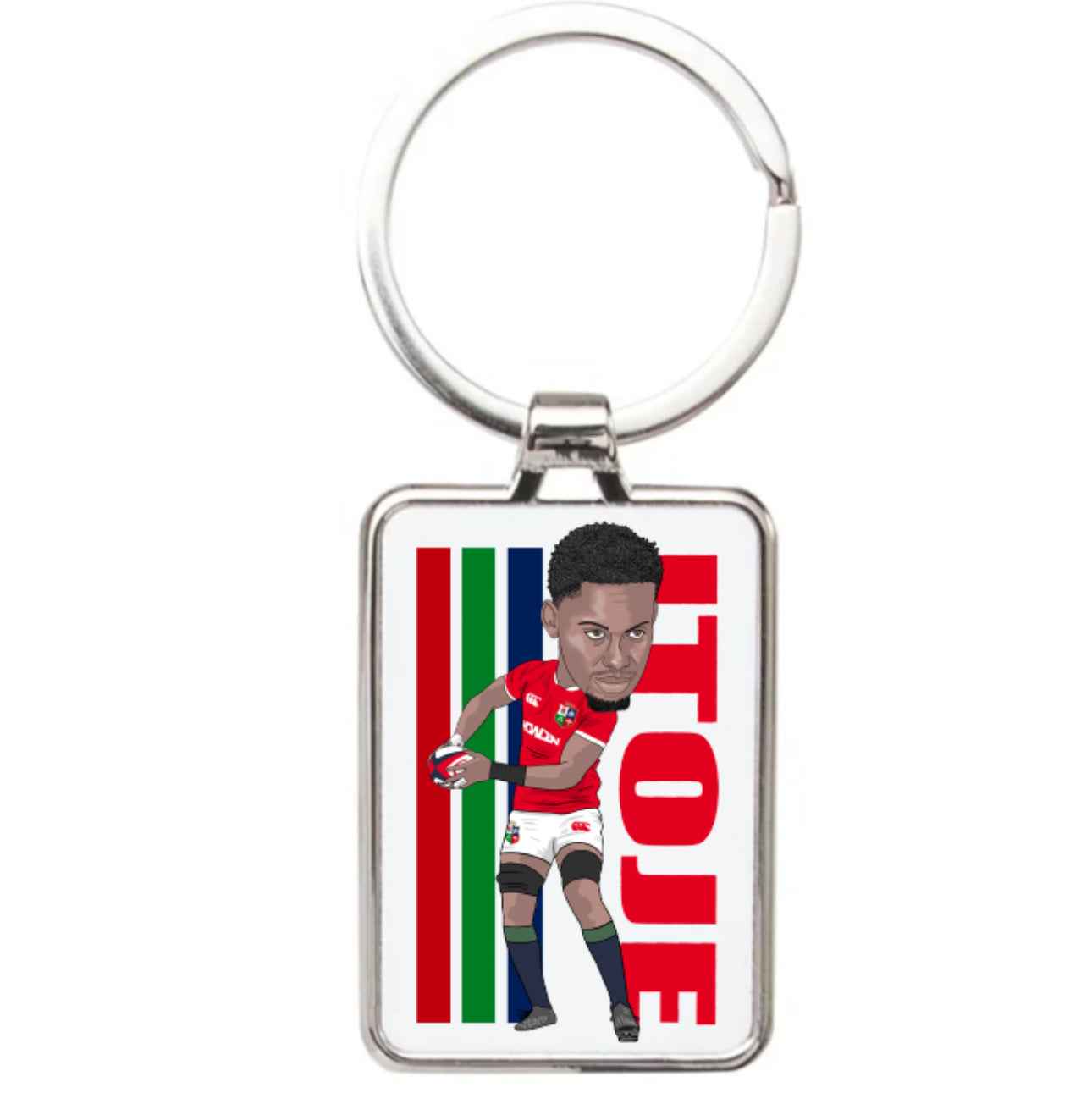 Maro Itoje Rugby Cartoon Graphic art Acrylic keychain ,keyring