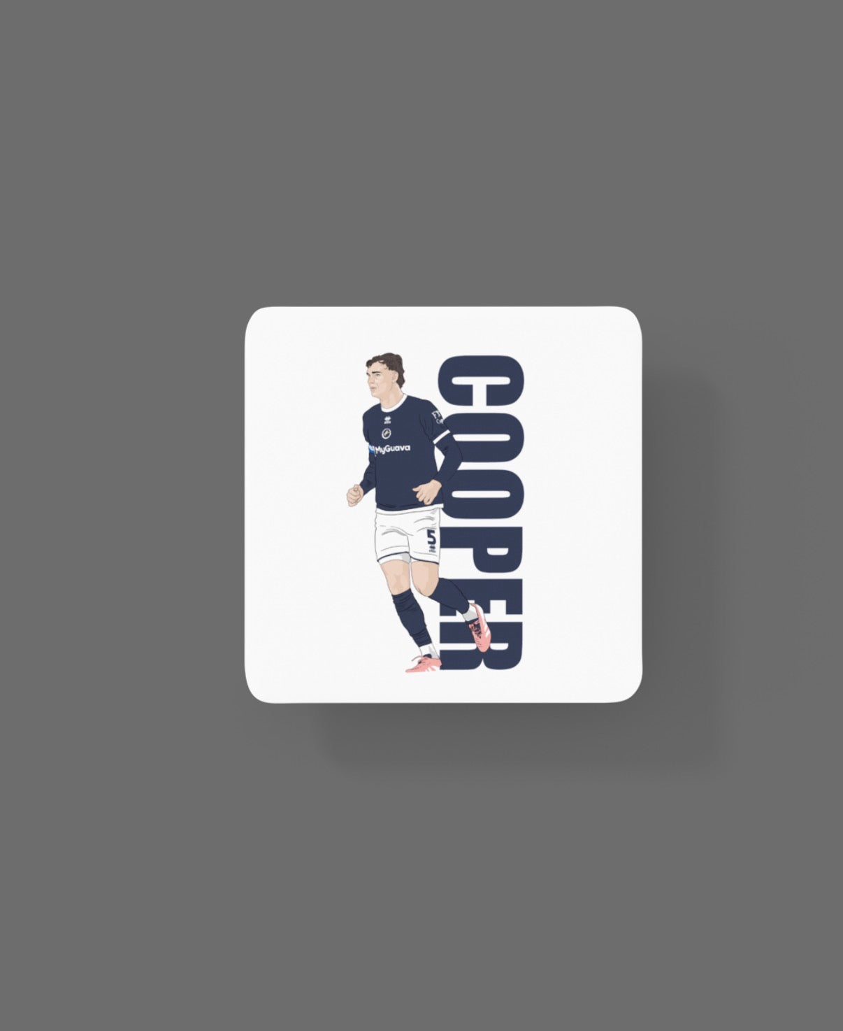 Jake Cooper Millwall Coaster - Cartoon Graphic MDF Drinks Coaster