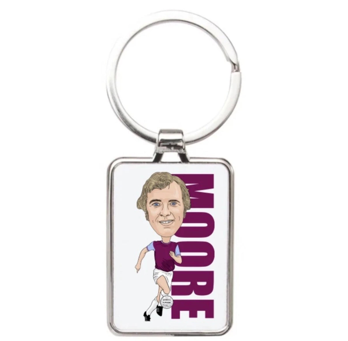 Bobby Moore West Ham Unofficial Football Graphic Cartoon Keyring - Tcb Cartoon Printing