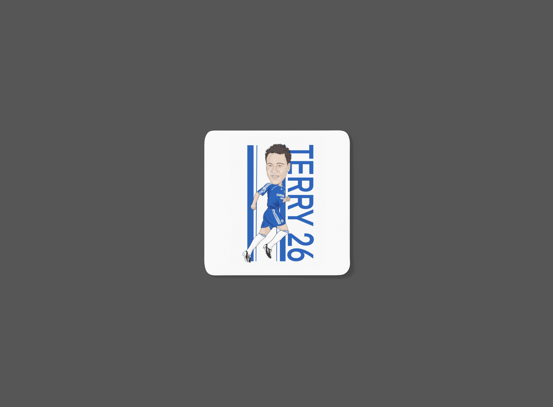 John Terry Chelsea Coaster - Unofficial Football Cartoon Graphic Art MDF Coaster