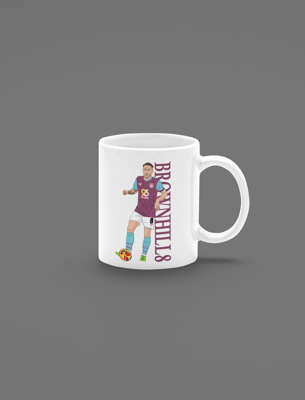 Josh Brownhill Burnley Cartoon Fan Art Made 11oz ceramic Mug - Tcb Cartoon Printing