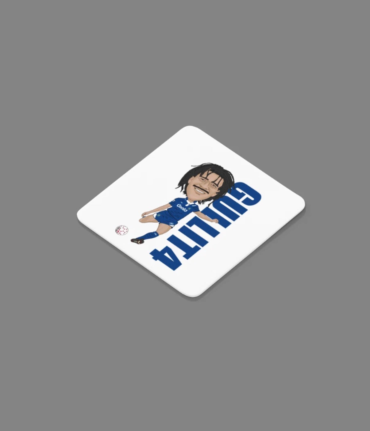 Ruud Gullit Chelsea Coaster - Unofficial Football Cartoon Graphic Art MDF Coaster